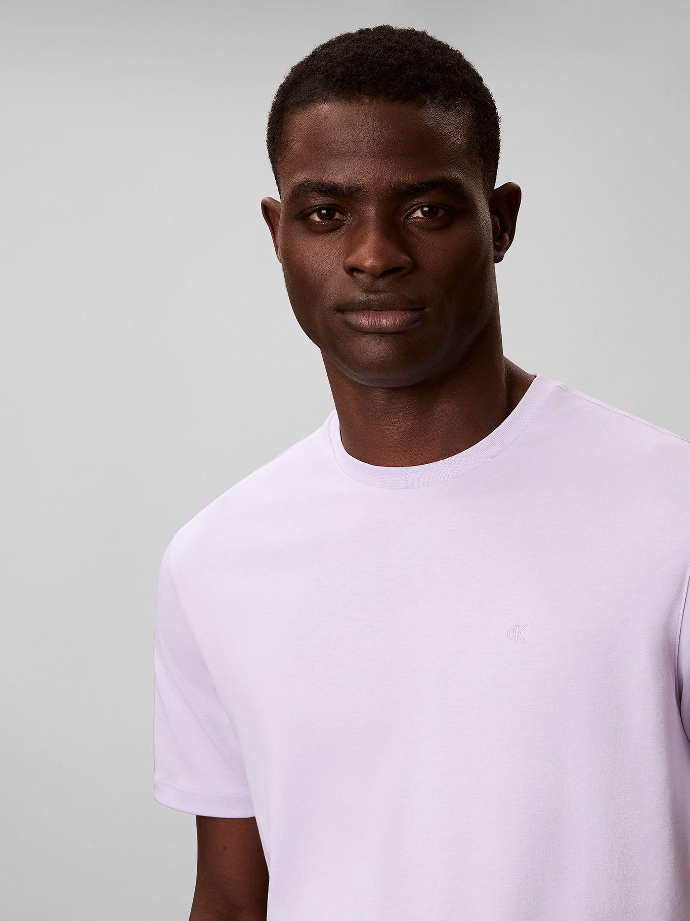 Polera Algodón Supima Logo Bordado Lila Calvin Klein-4