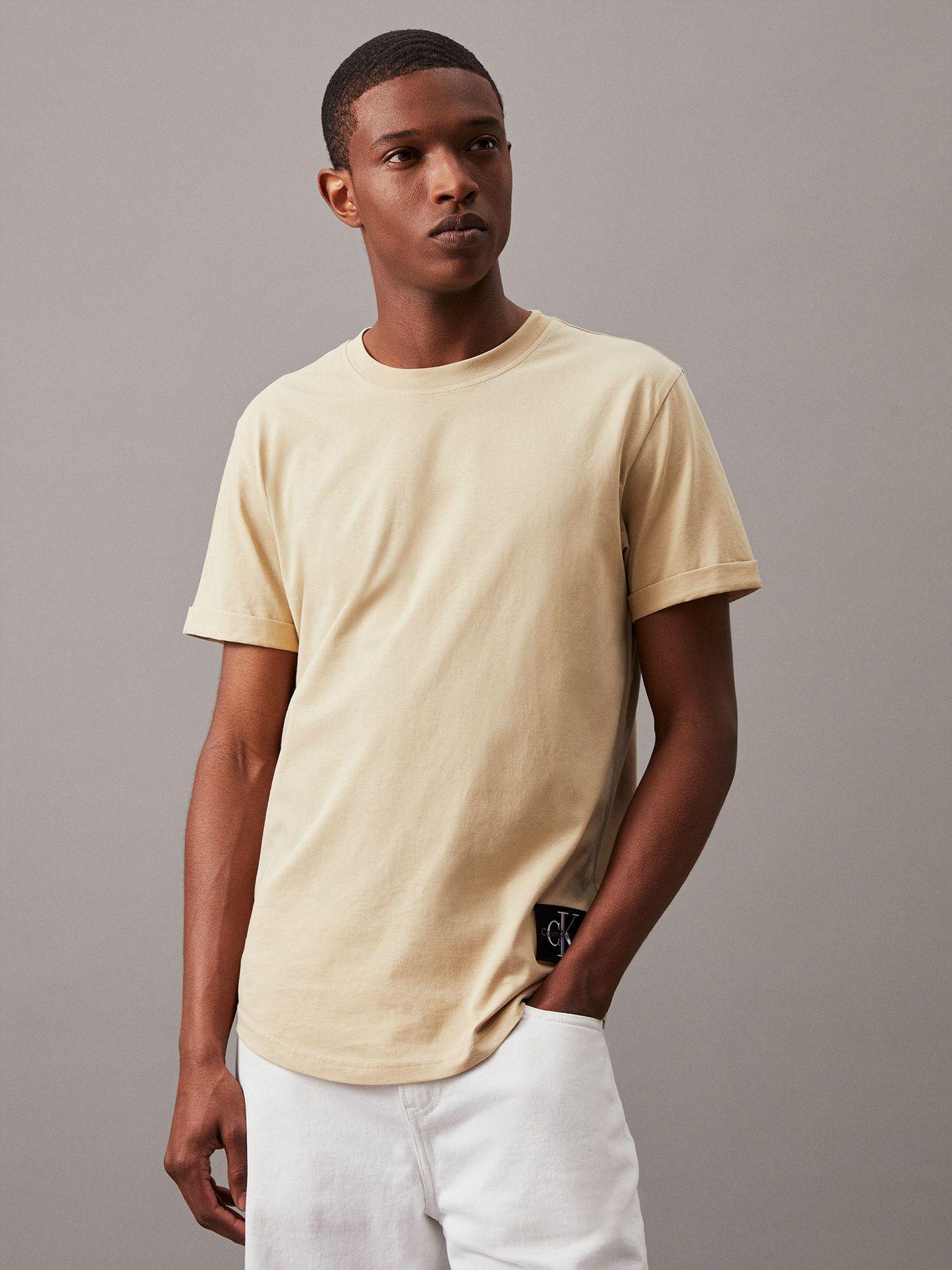 Polera Badge Turn Up Sleeve Beige Calvin Klein-0