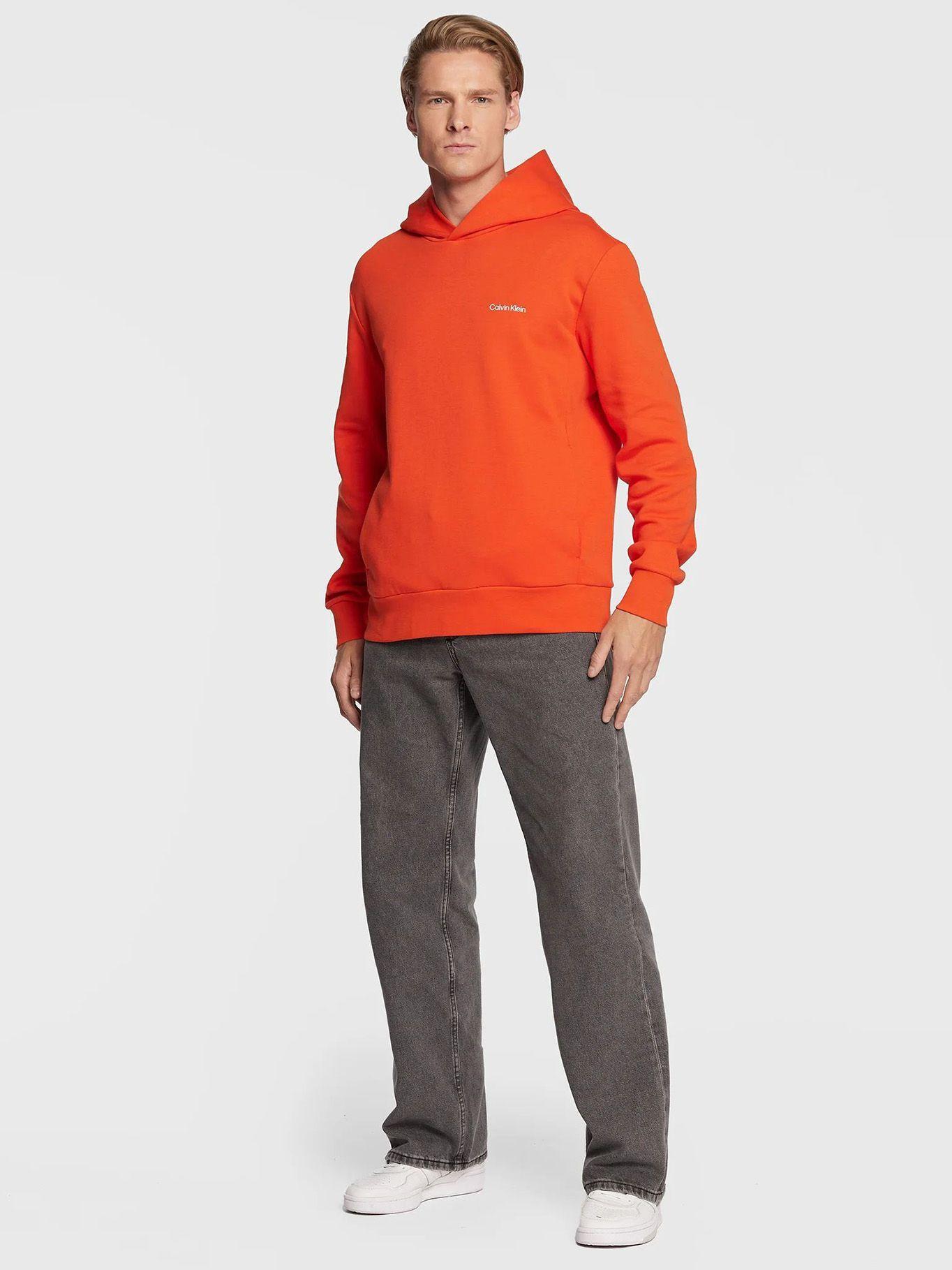 Hoodie Micro Logo Naranja Calvin Klein-1