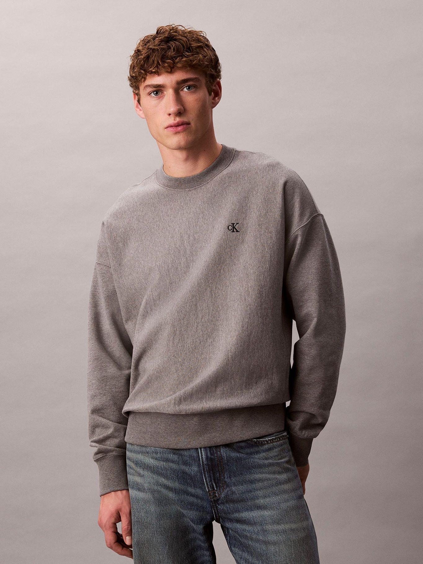 Polerón de Felpa de Tejido Premium Gris Calvin Klein-0