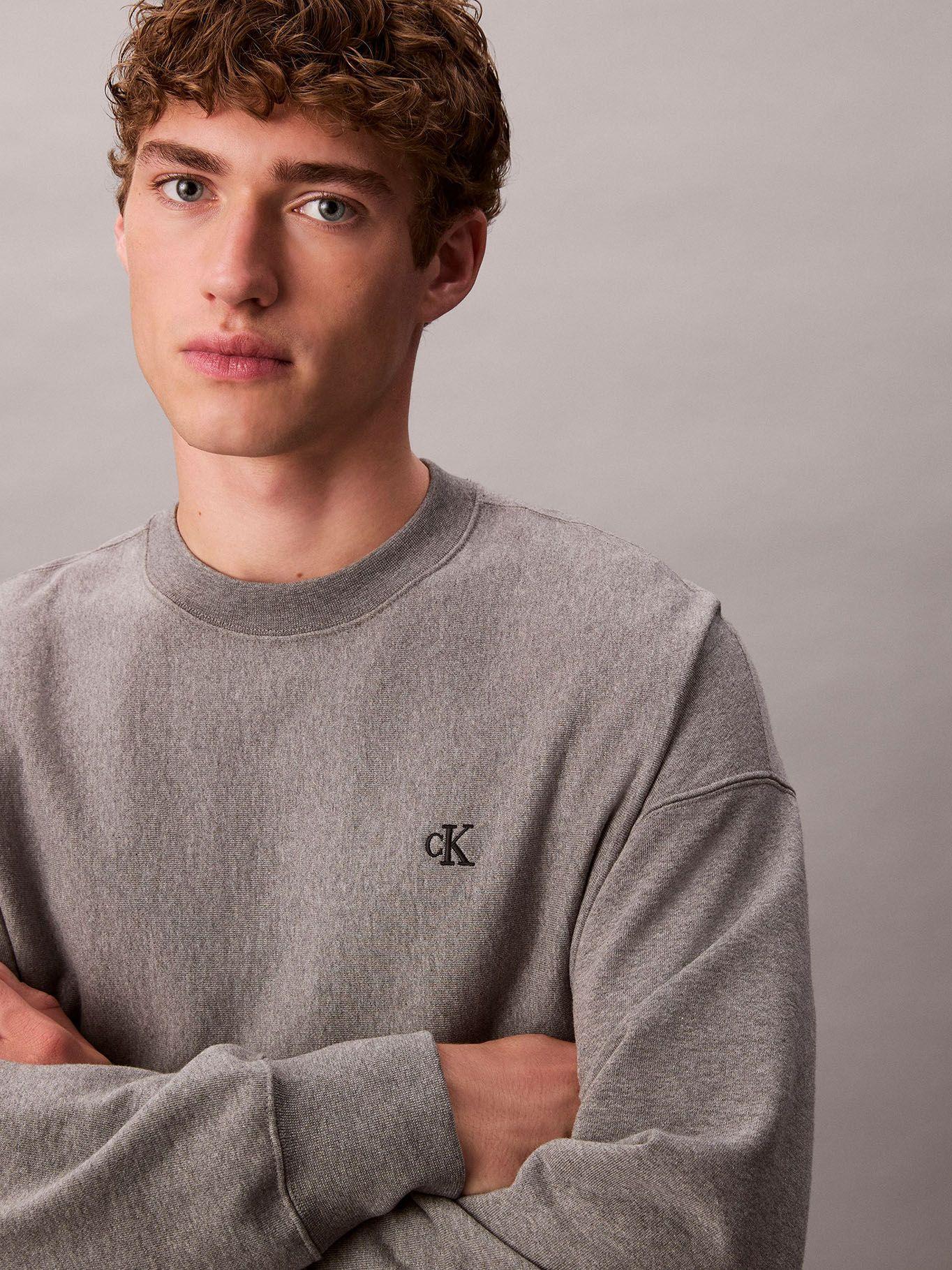 Polerón de Felpa de Tejido Premium Gris Calvin Klein-4