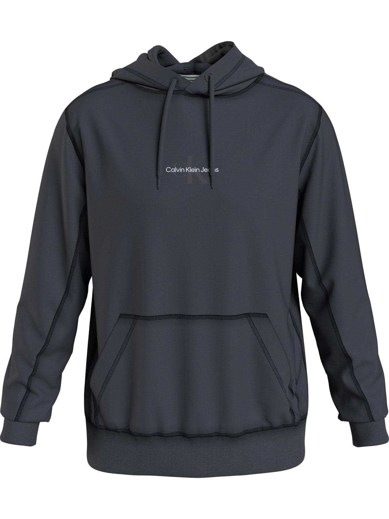 Hoodie Logo Washed Negro Calvin Klein-0