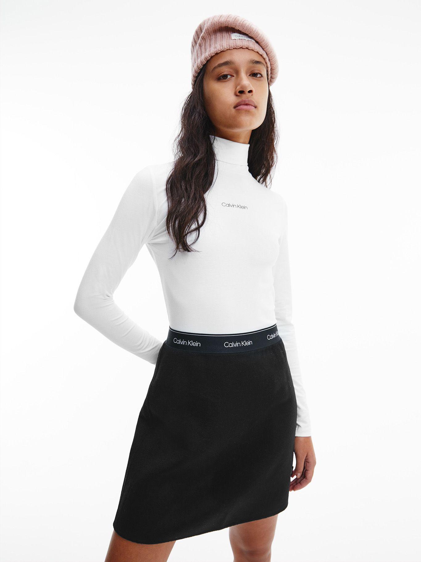 Polera LS Mini Turtleneck  Blanco Calvin Klein-0