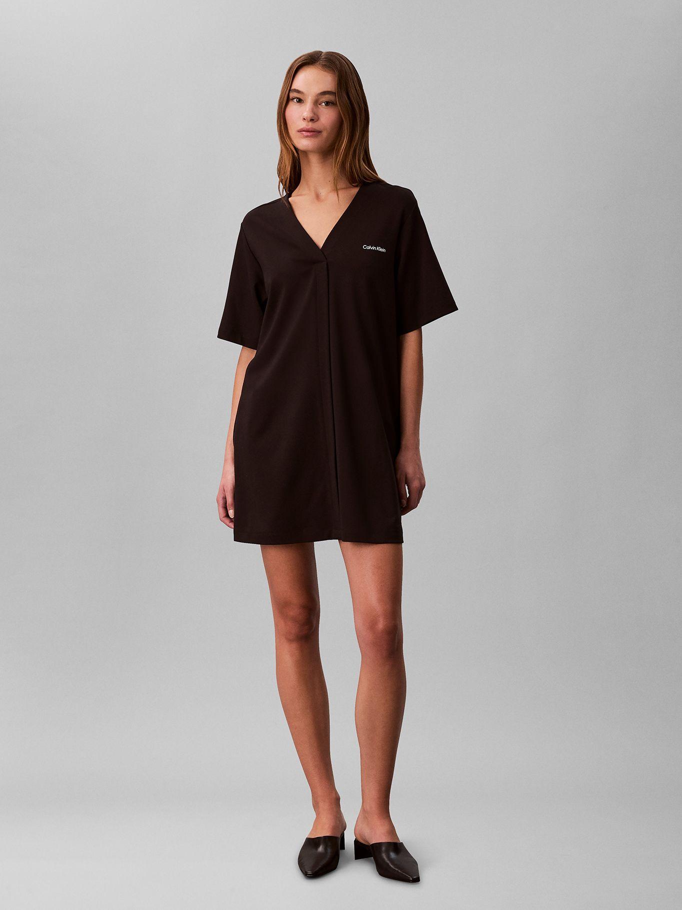 Vestido Mini de Punto Milano Negro Calvin Klein-1