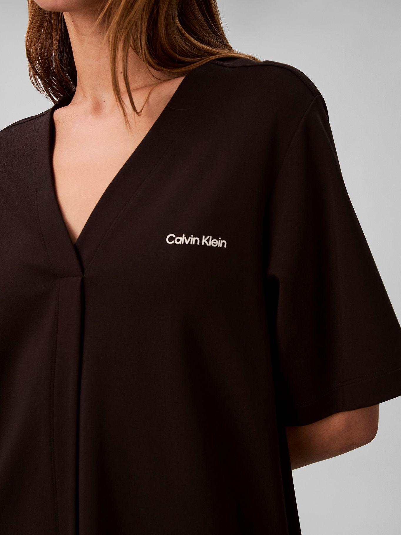 Vestido Mini de Punto Milano Negro Calvin Klein-4