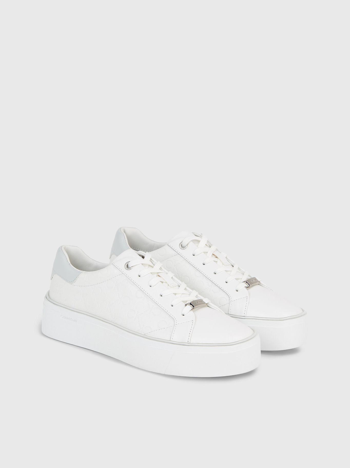 Zapatilla de Cuero Flatform Lace Up Blanco Calvin Klein-0