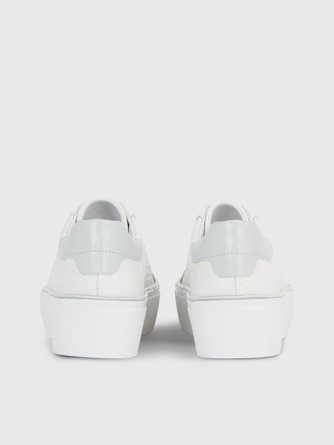 Zapatilla de Cuero Flatform Lace Up Blanco Calvin Klein-1