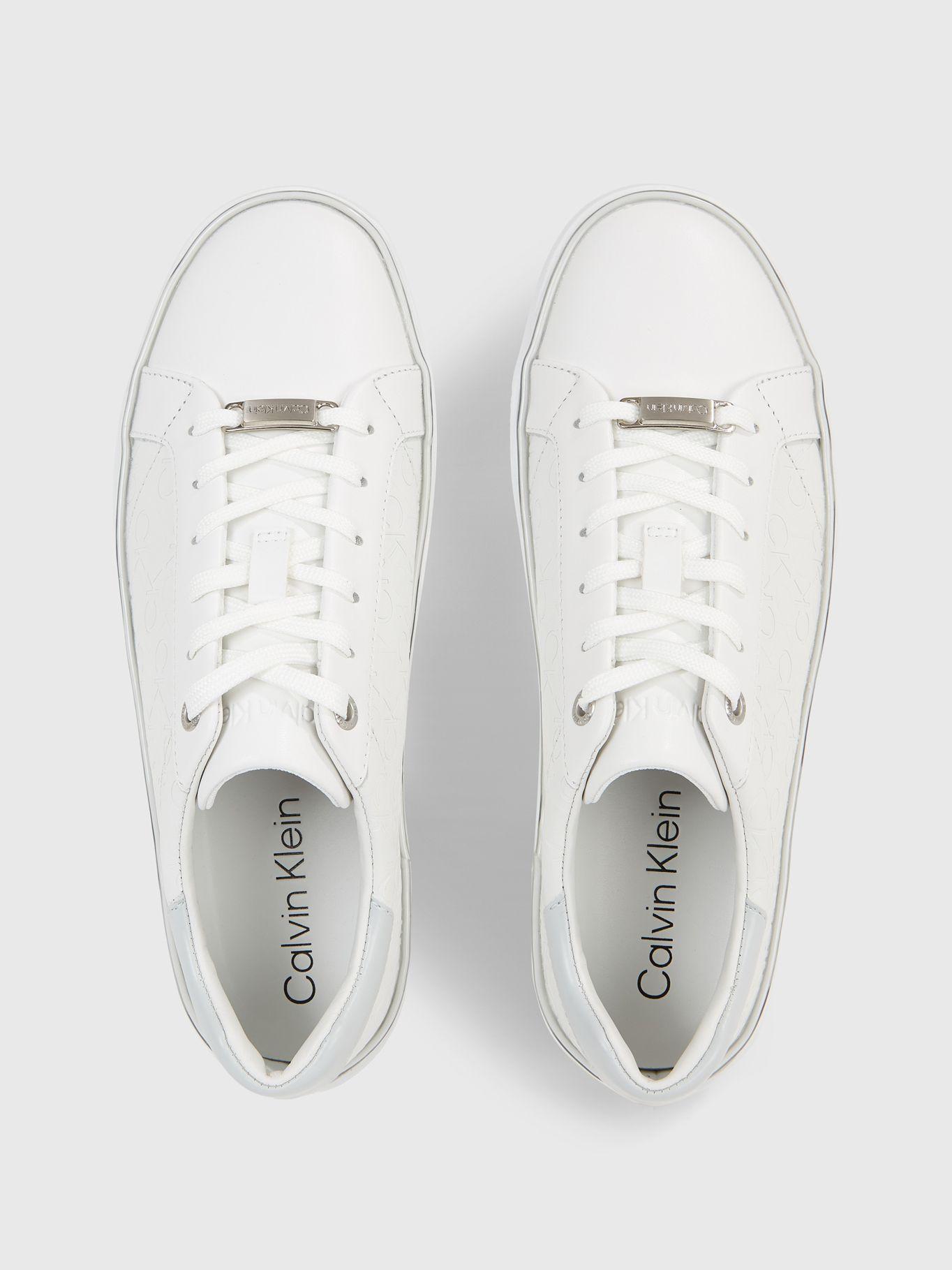 Zapatilla de Cuero Flatform Lace Up Blanco Calvin Klein-2