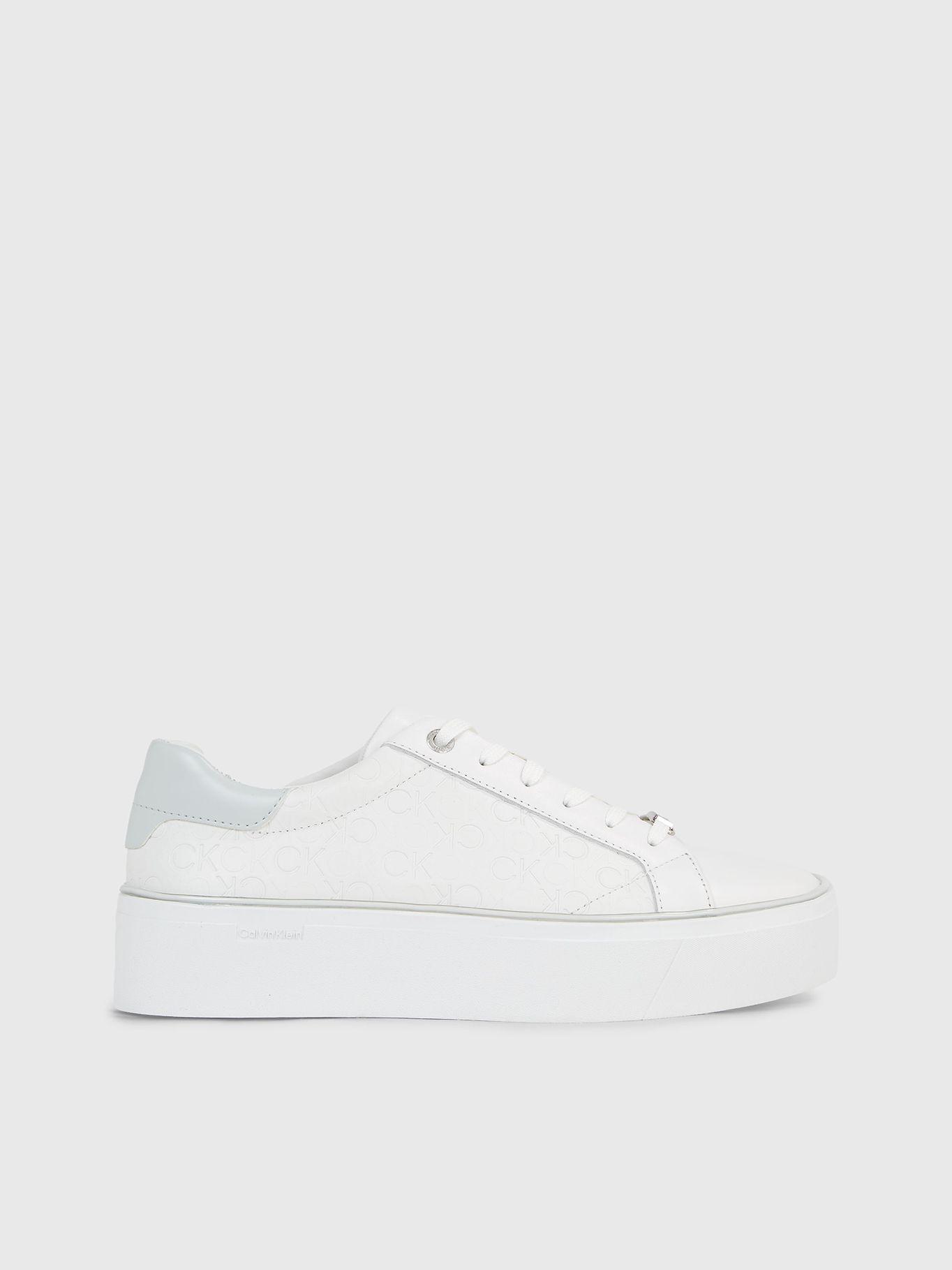 Zapatilla de Cuero Flatform Lace Up Blanco Calvin Klein-4