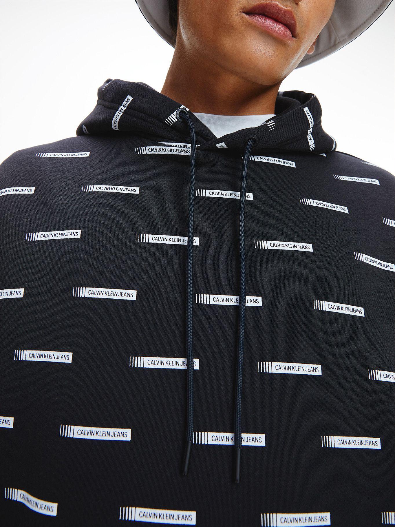 Hoodie Institutional Box Negro Calvin Klein-3