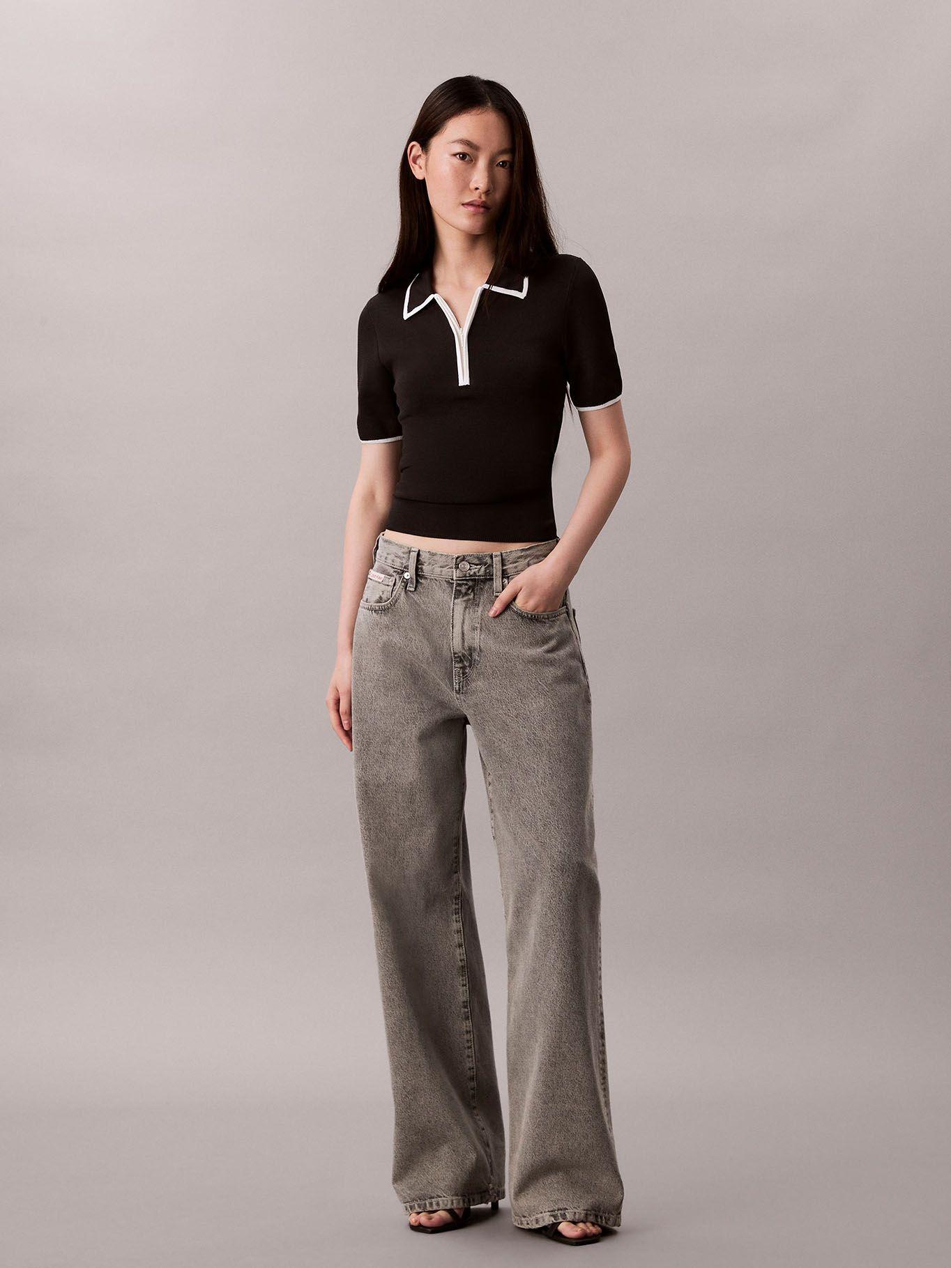 Polo con Bordes en Contraste Negro Calvin Klein-1