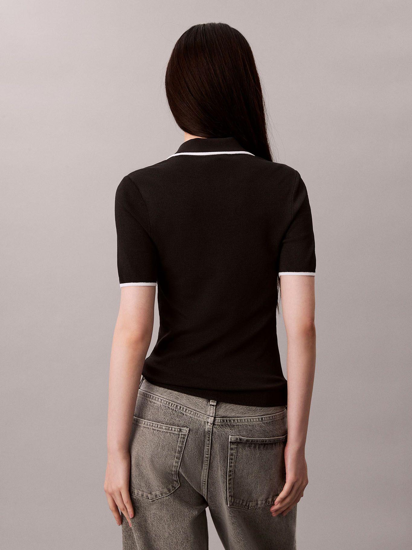 Polo con Bordes en Contraste Negro Calvin Klein-2