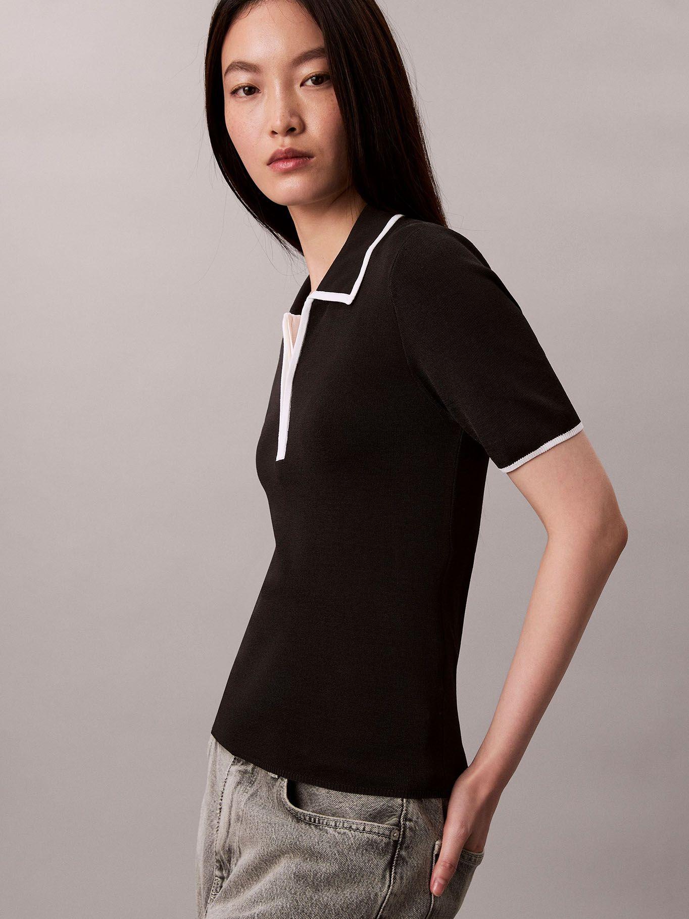 Polo con Bordes en Contraste Negro Calvin Klein-3