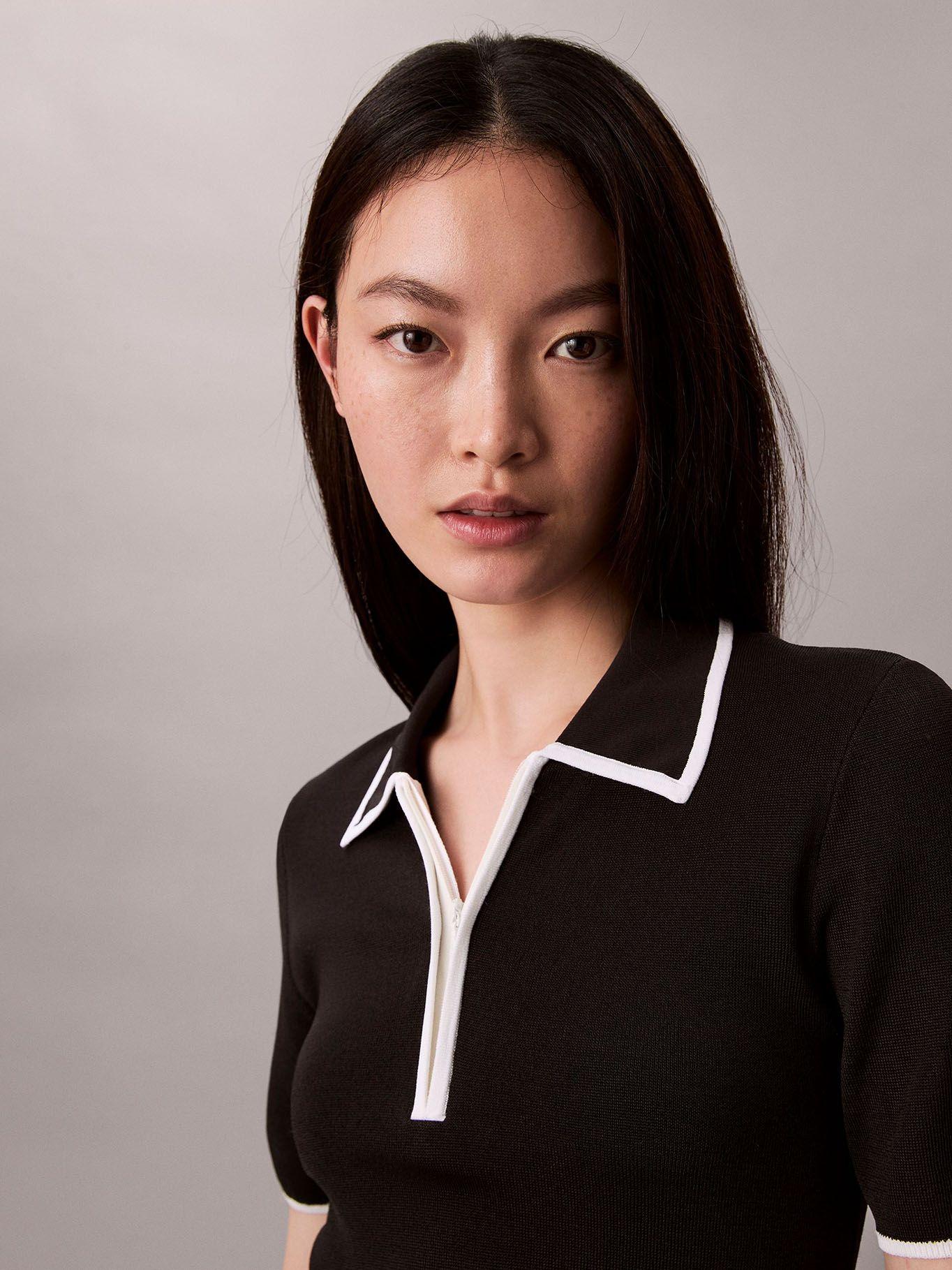 Polo con Bordes en Contraste Negro Calvin Klein-5