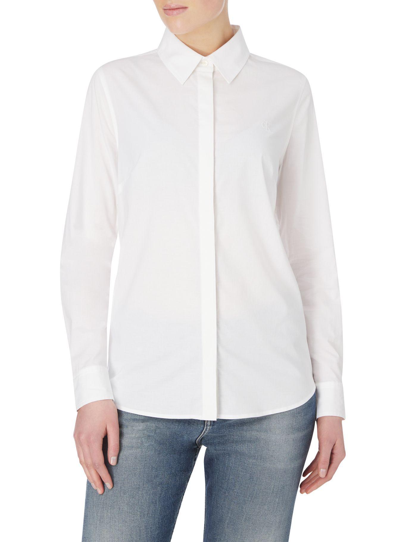 Camisa Slim Fit Poplin Blanco Calvin Klein-3