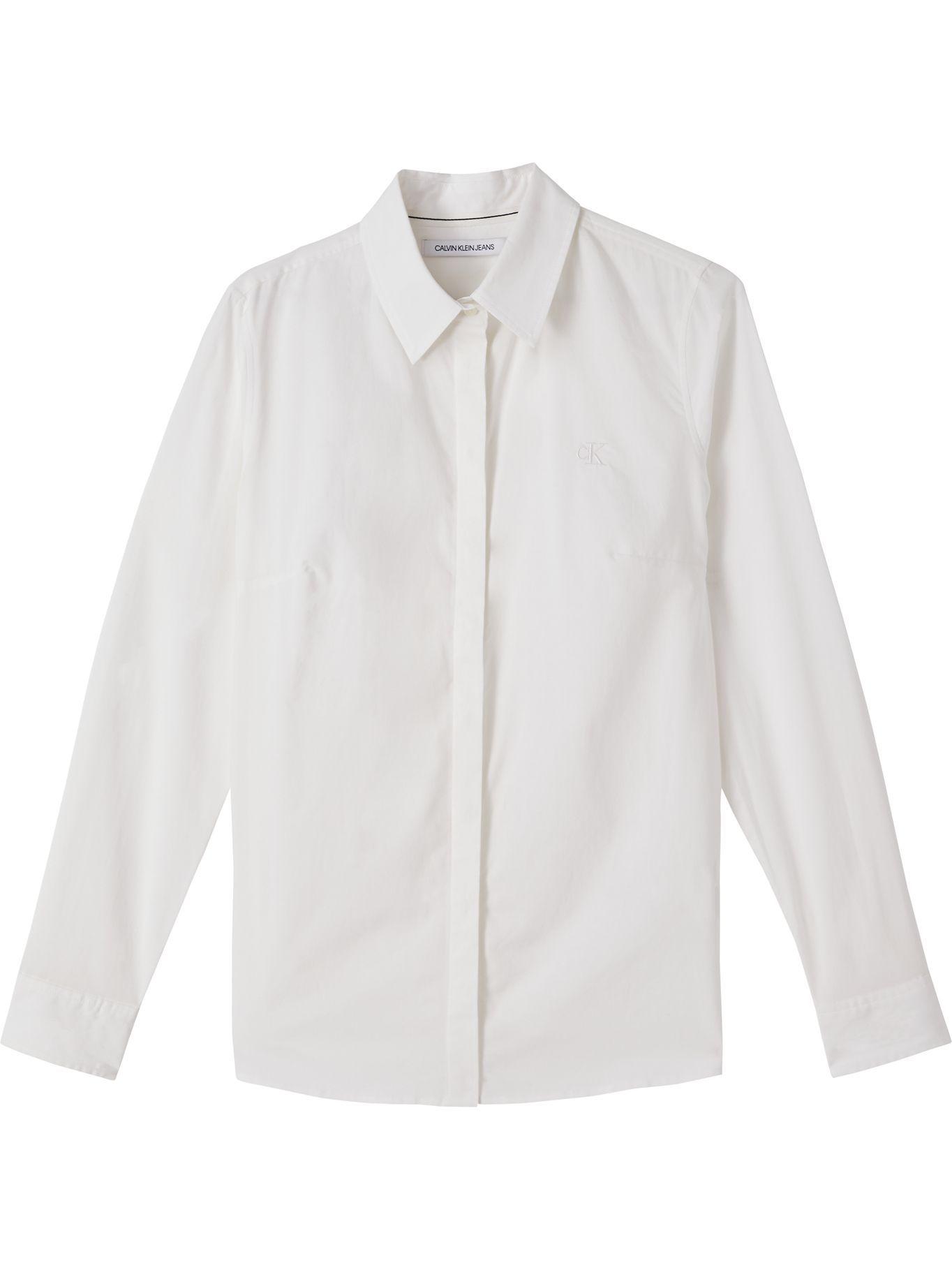 Camisa Slim Fit Poplin Blanco Calvin Klein-0