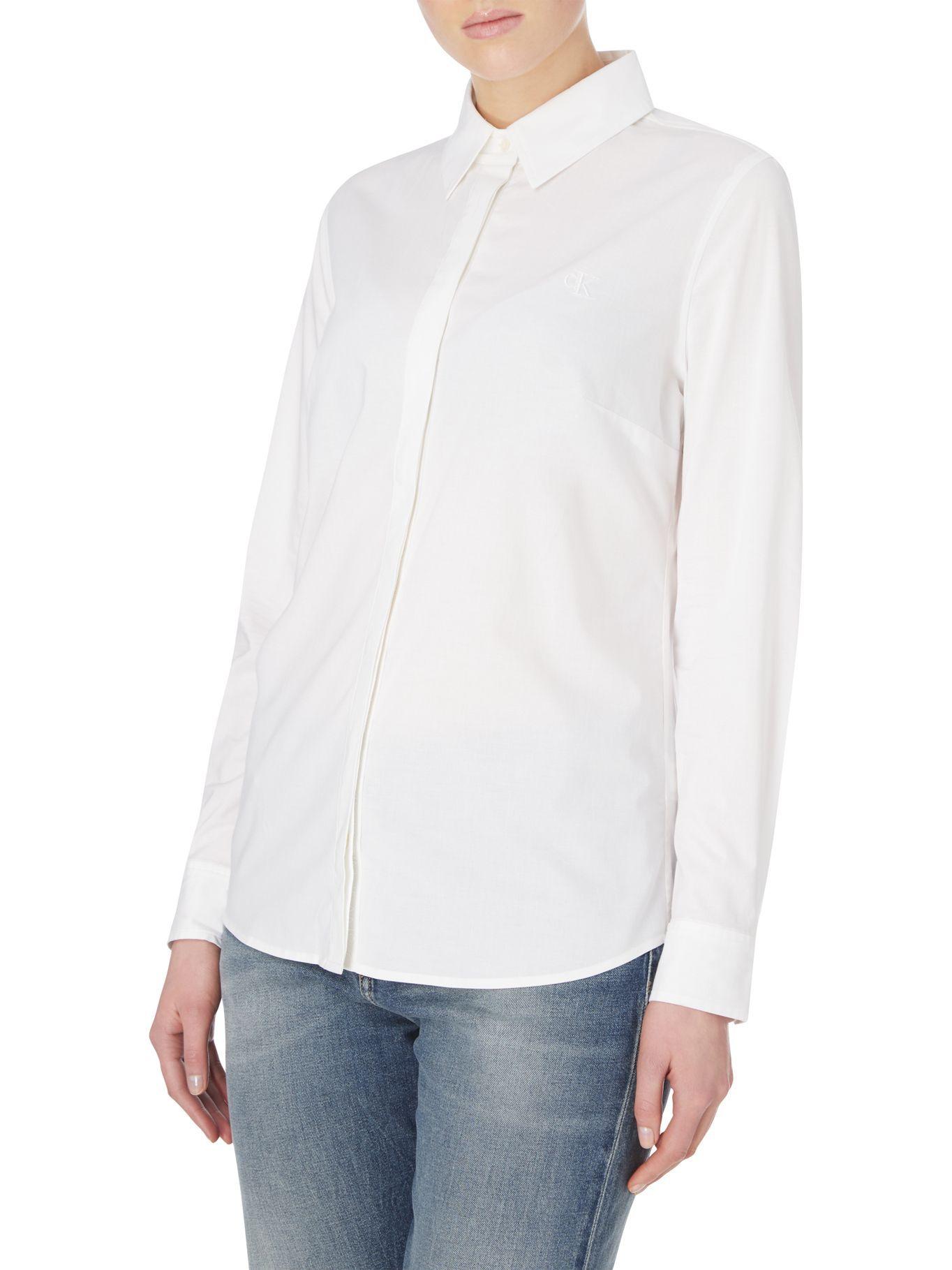 Camisa Slim Fit Poplin Blanco Calvin Klein-2