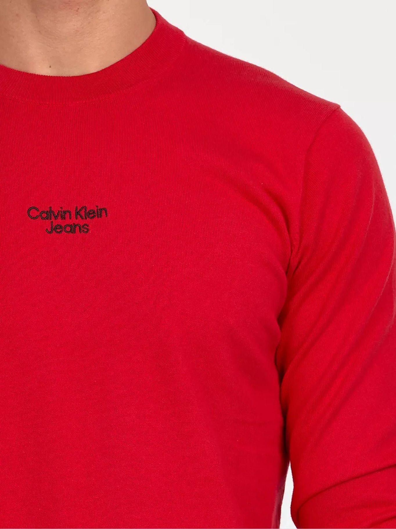 Suéter Stacked Logo Rojo Calvin Klein-3