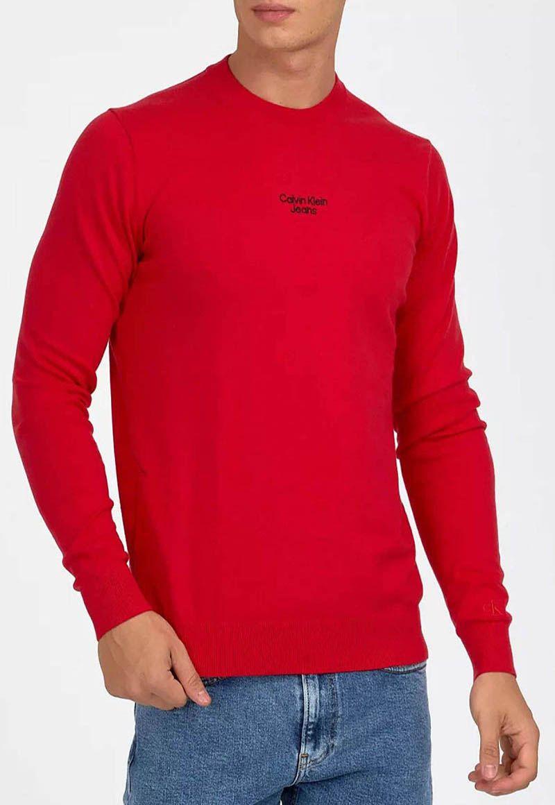 Suéter Stacked Logo Rojo Calvin Klein-1