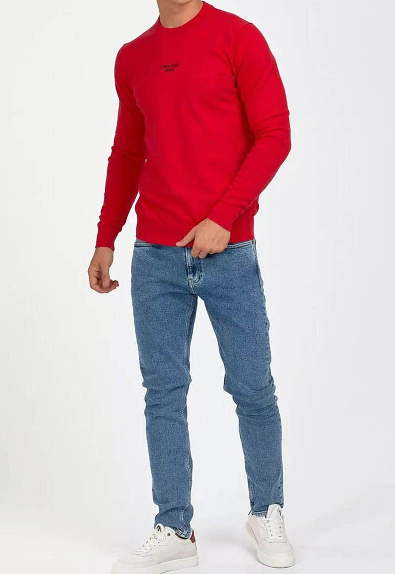 Suéter Stacked Logo Rojo Calvin Klein-0