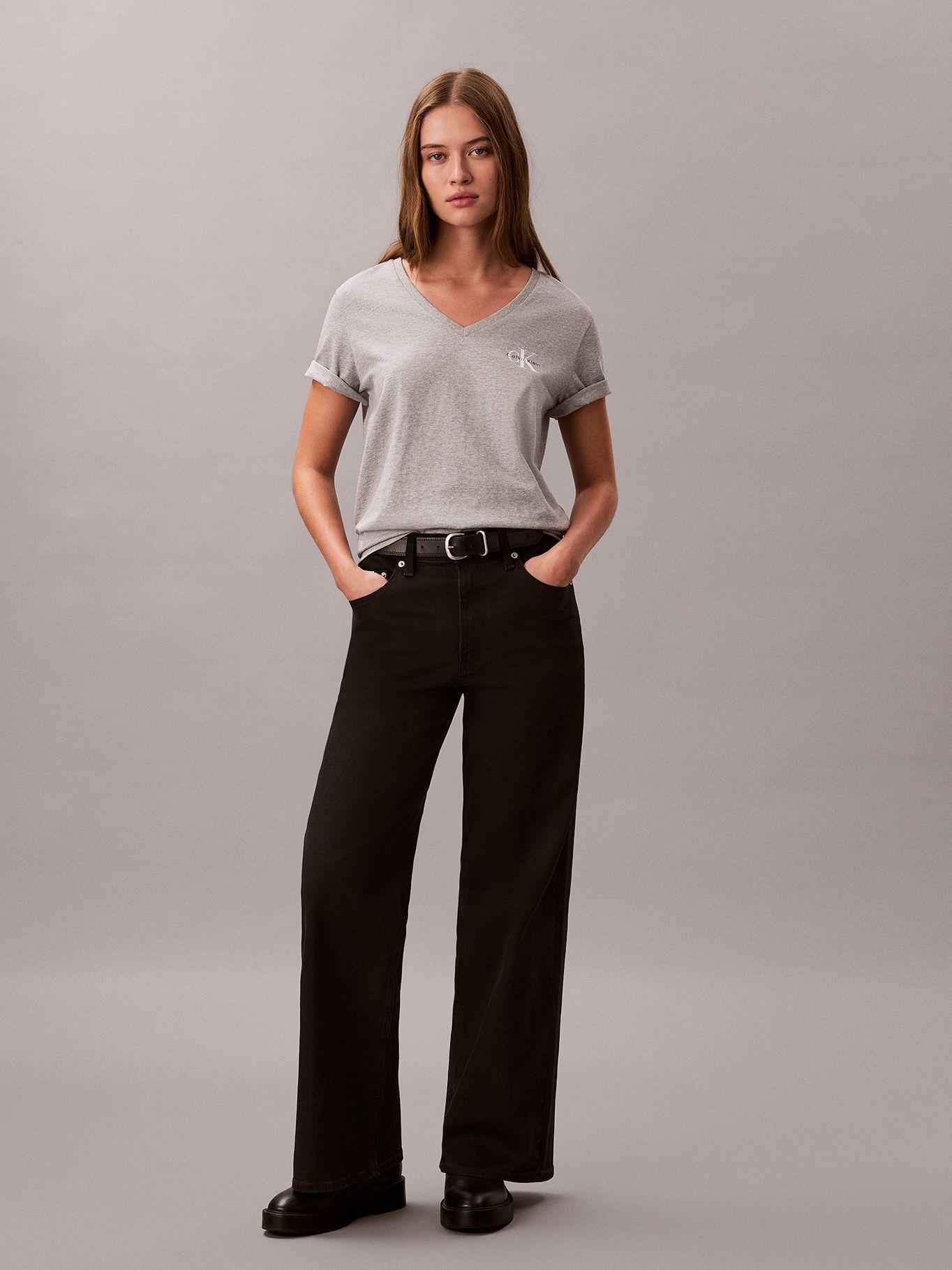 Pack de 2 Poleras con Cuello En V Gris Calvin Klein-2