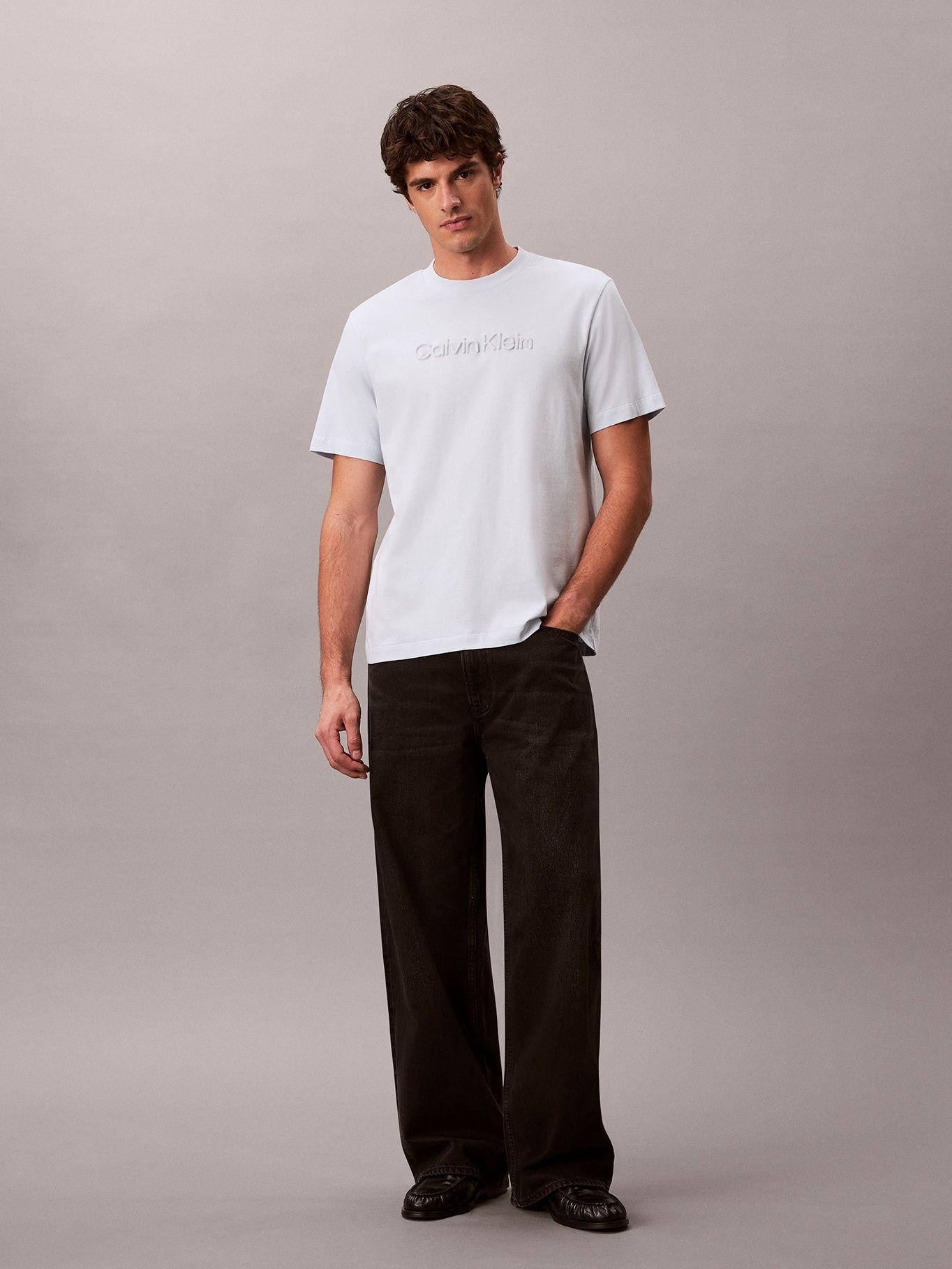 Polera con Logo en Relieve Celeste Calvin Klein-1