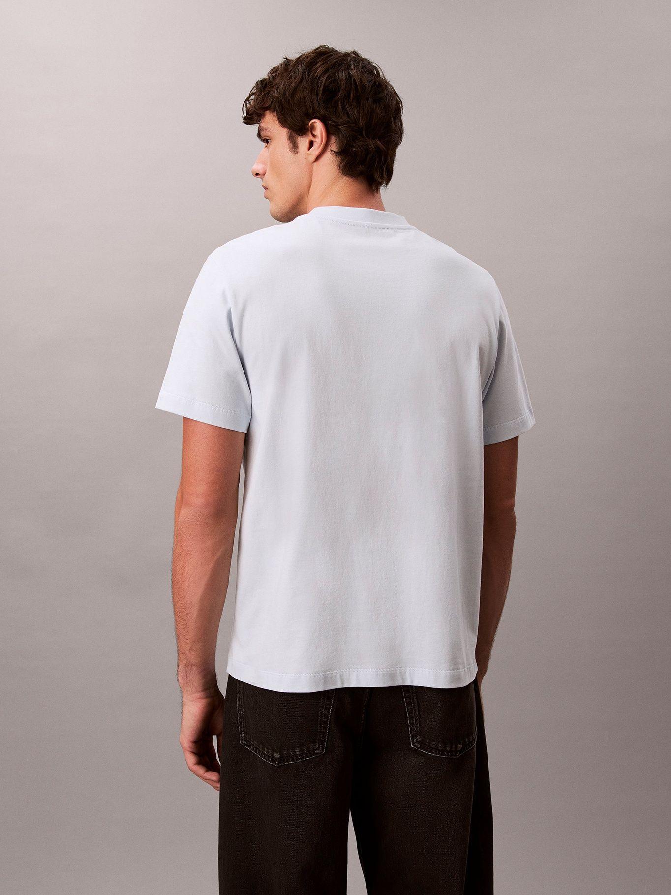 Polera con Logo en Relieve Celeste Calvin Klein-2