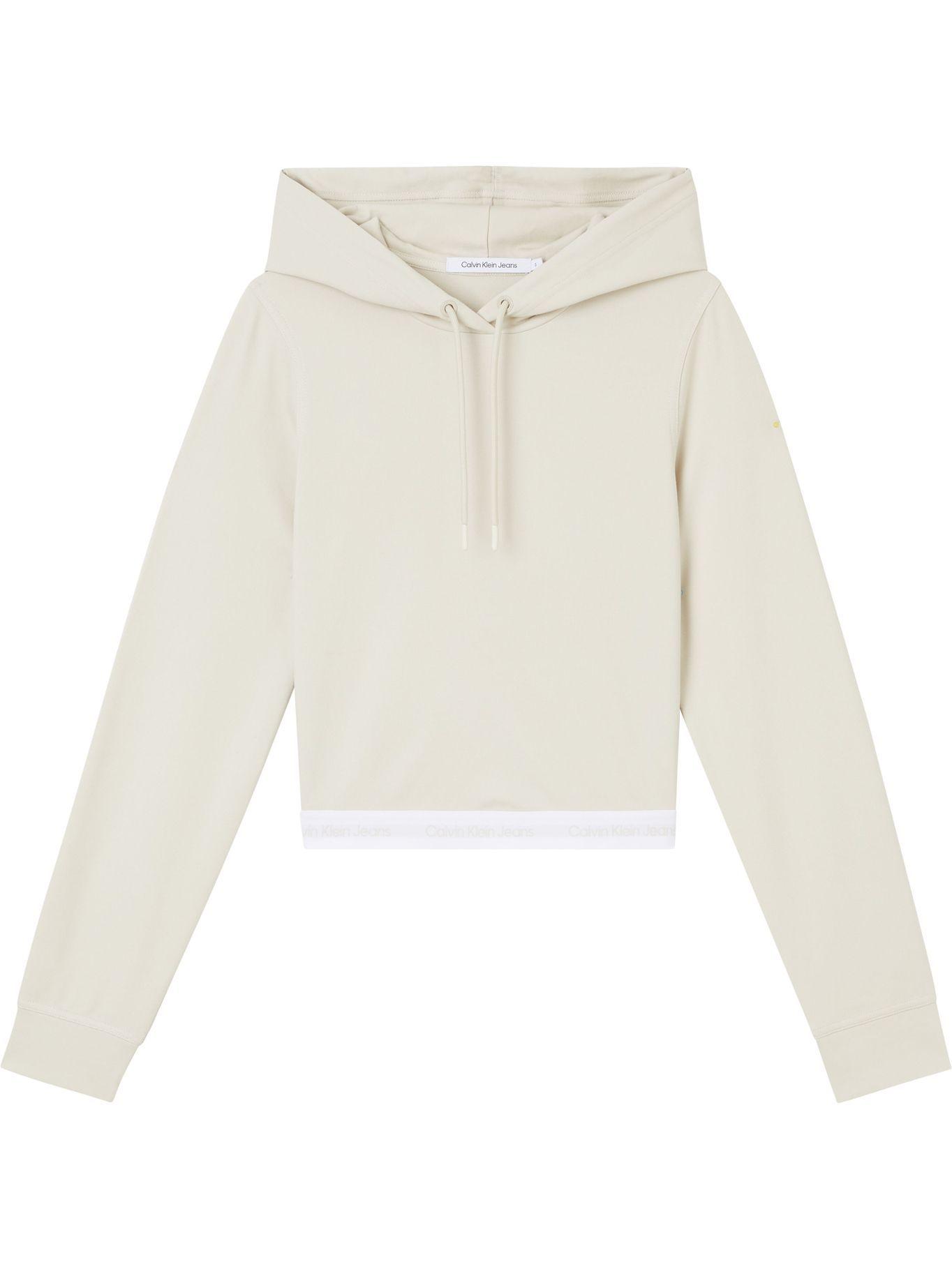 Hoodie Contrast Tape Beige Calvin Klein-0