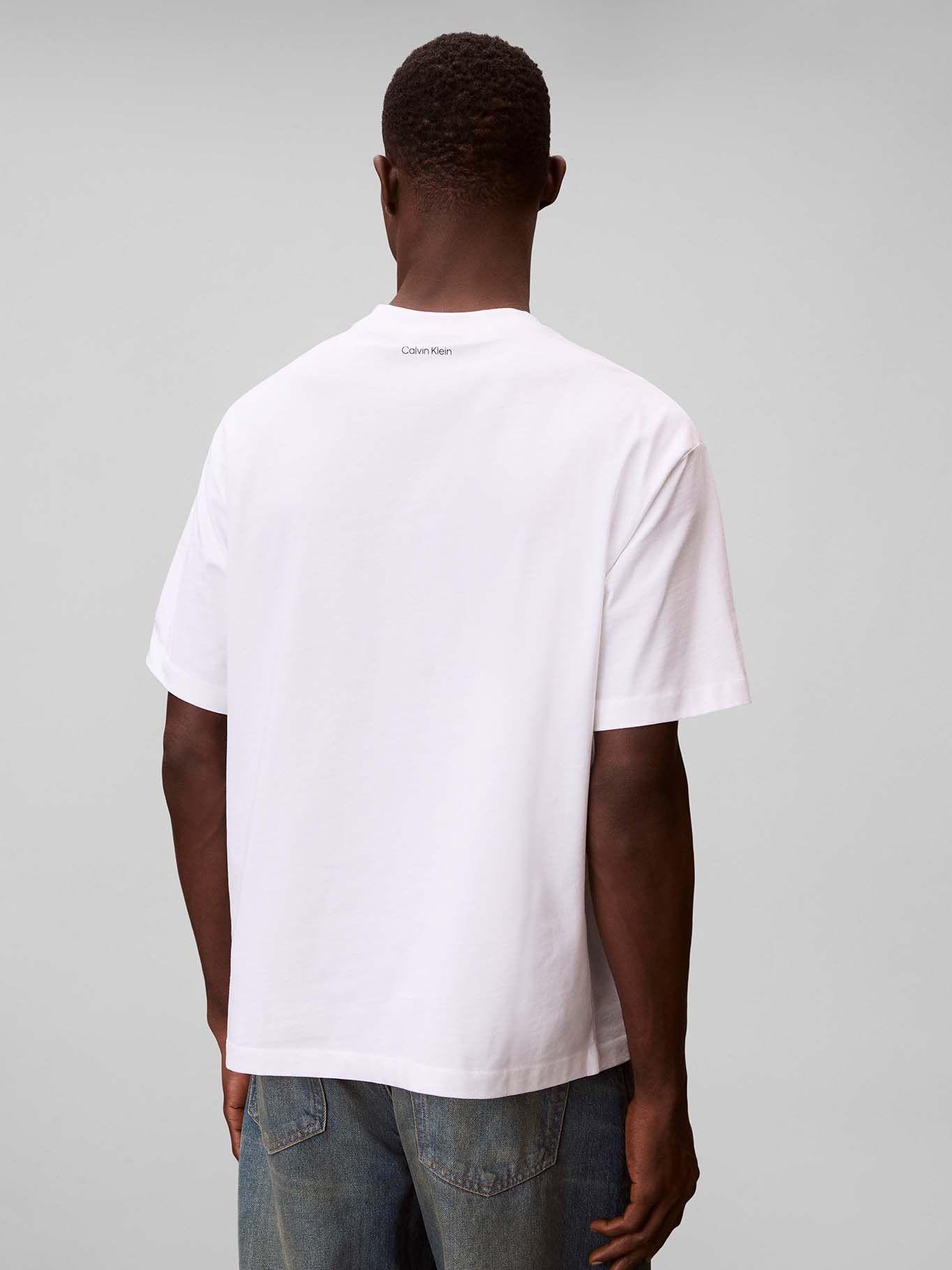 Polera con Logo Estampado Blanco Calvin Klein-2