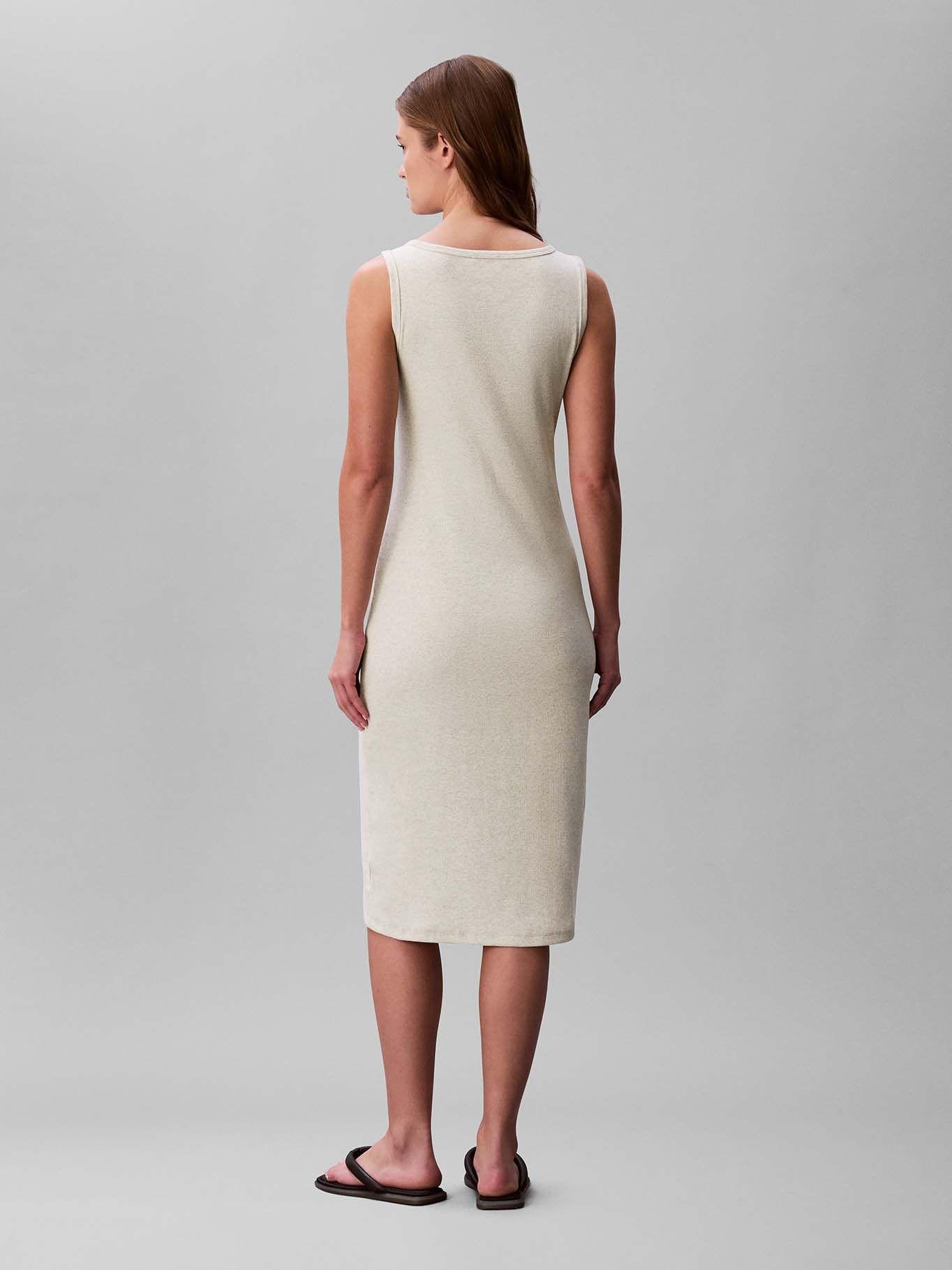 Vestido de Punto con Tirantes Beige Calvin Klein-1