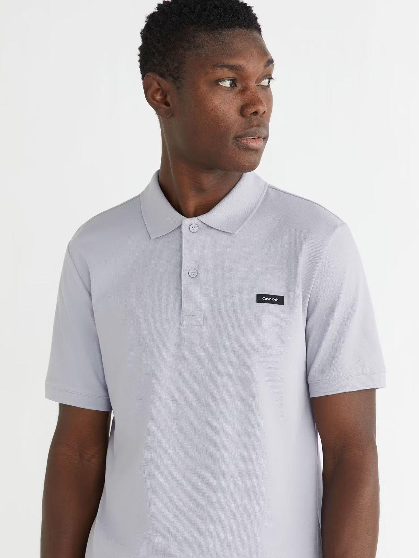 Polo Slim Button  Gris Calvin Klein-3