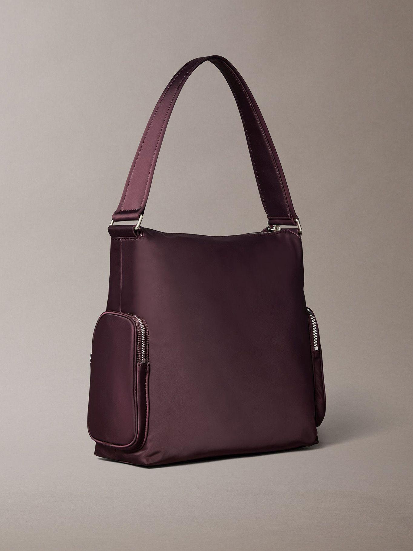 Cartera De Mano Nailon Satén Suave Marrón Calvin Klein-2