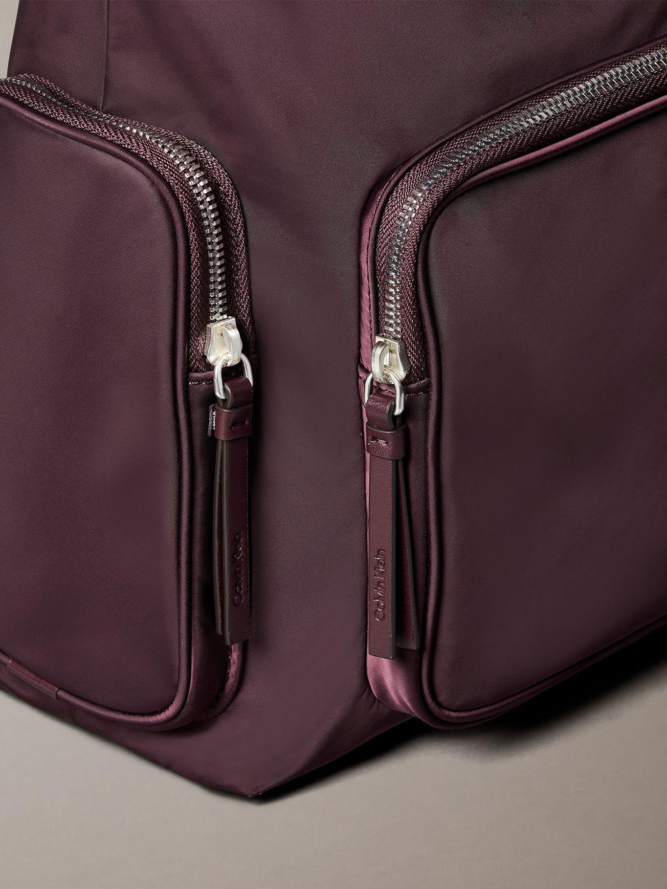 Cartera De Mano Nailon Satén Suave Marrón Calvin Klein-4