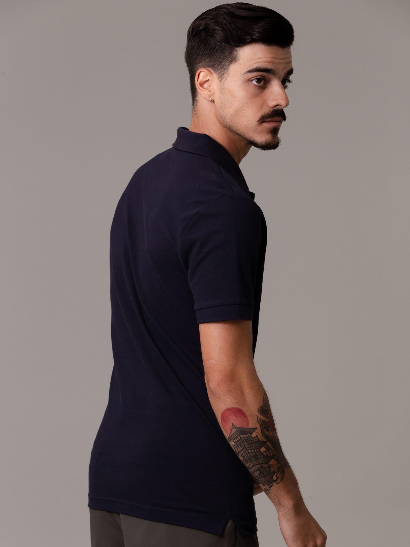 Polo CK Embro Badge Slim Azul Calvin Klein-3