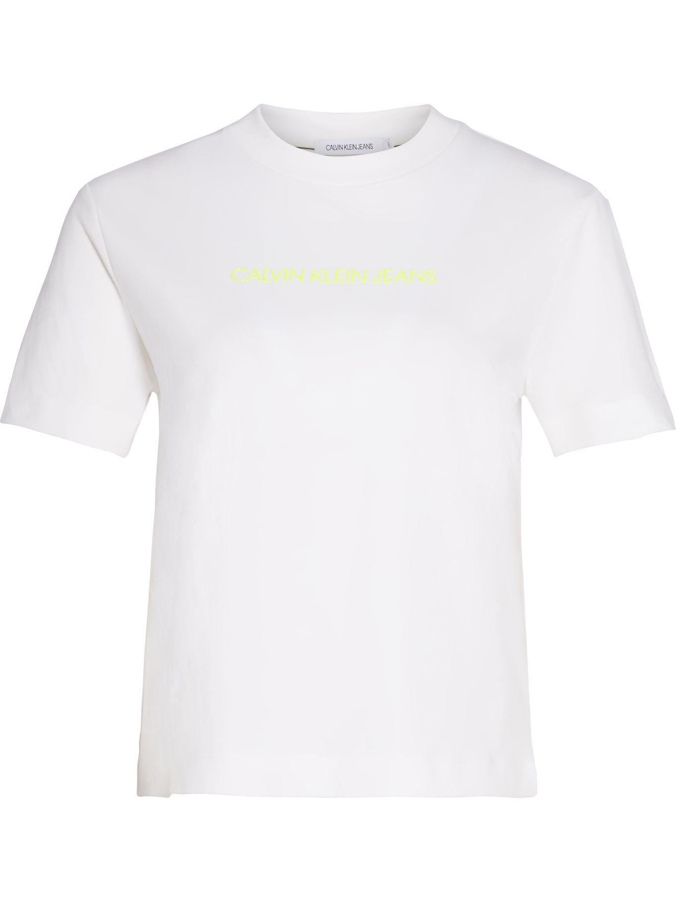Polera Shrunken Institutional Blanco Calvin Klein-0