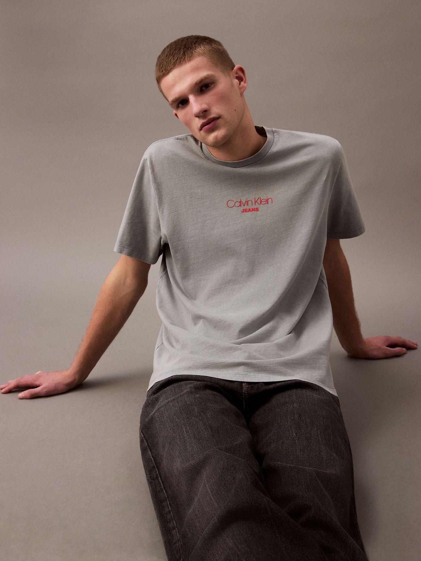 Polera Acid Wash Graphic Gris Calvin Klein-4