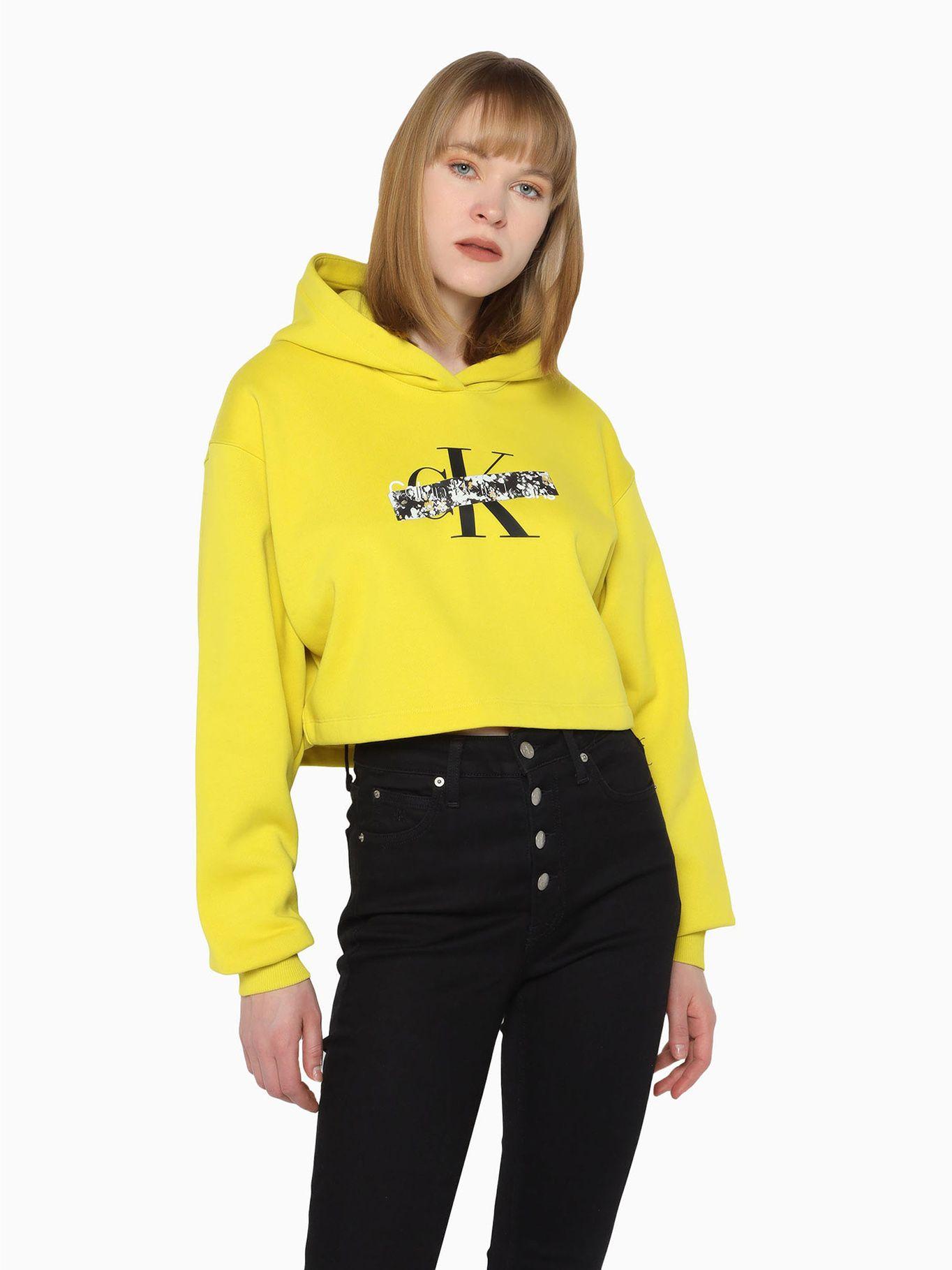 Polerón Hoodie Florals Monologo Amarillo Calvin Klein-0