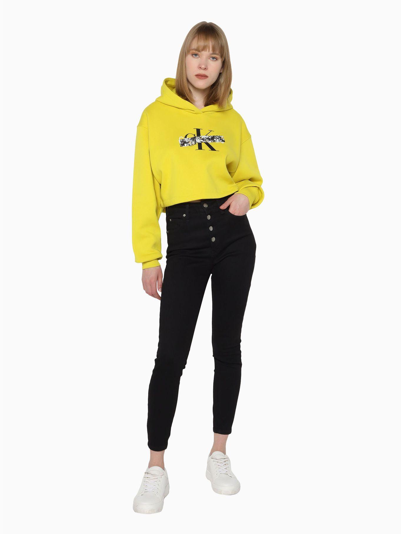 Polerón Hoodie Florals Monologo Amarillo Calvin Klein-1