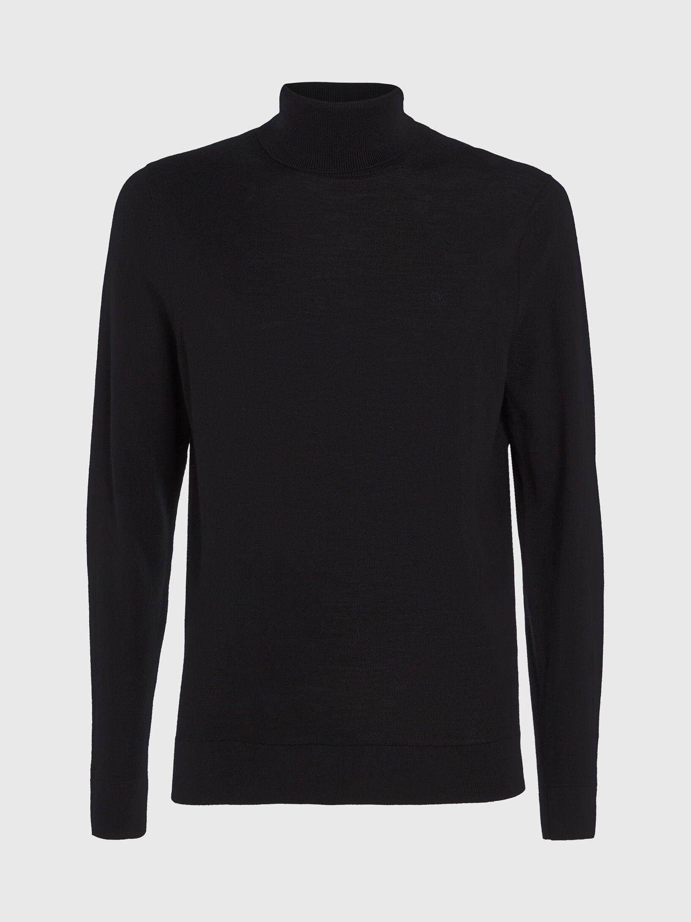 Sweater Cuello Alto Merino Negro Calvin Klein-4