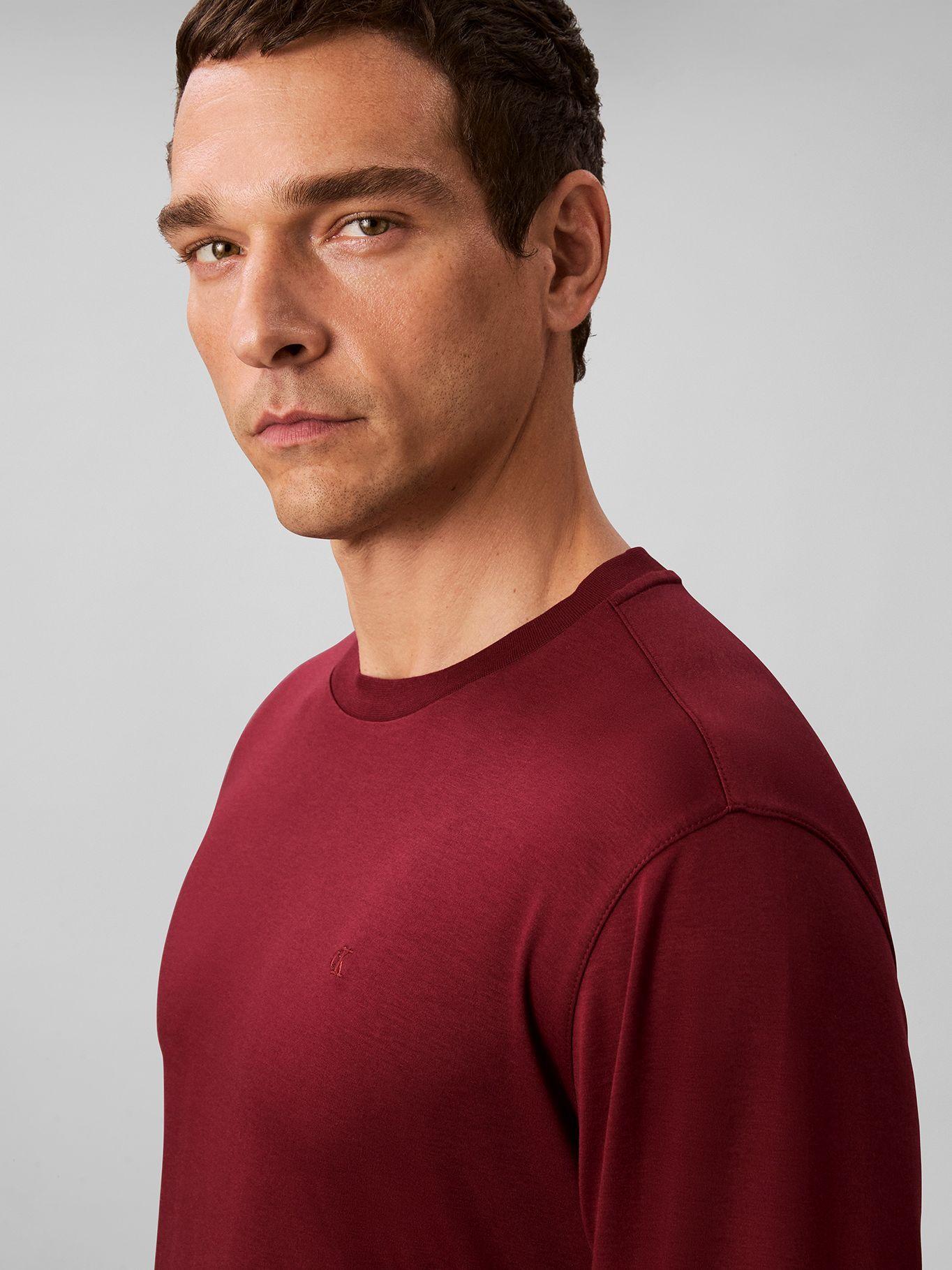 Polera de Algodón Supima Interlock Burdeo Calvin Klein-4