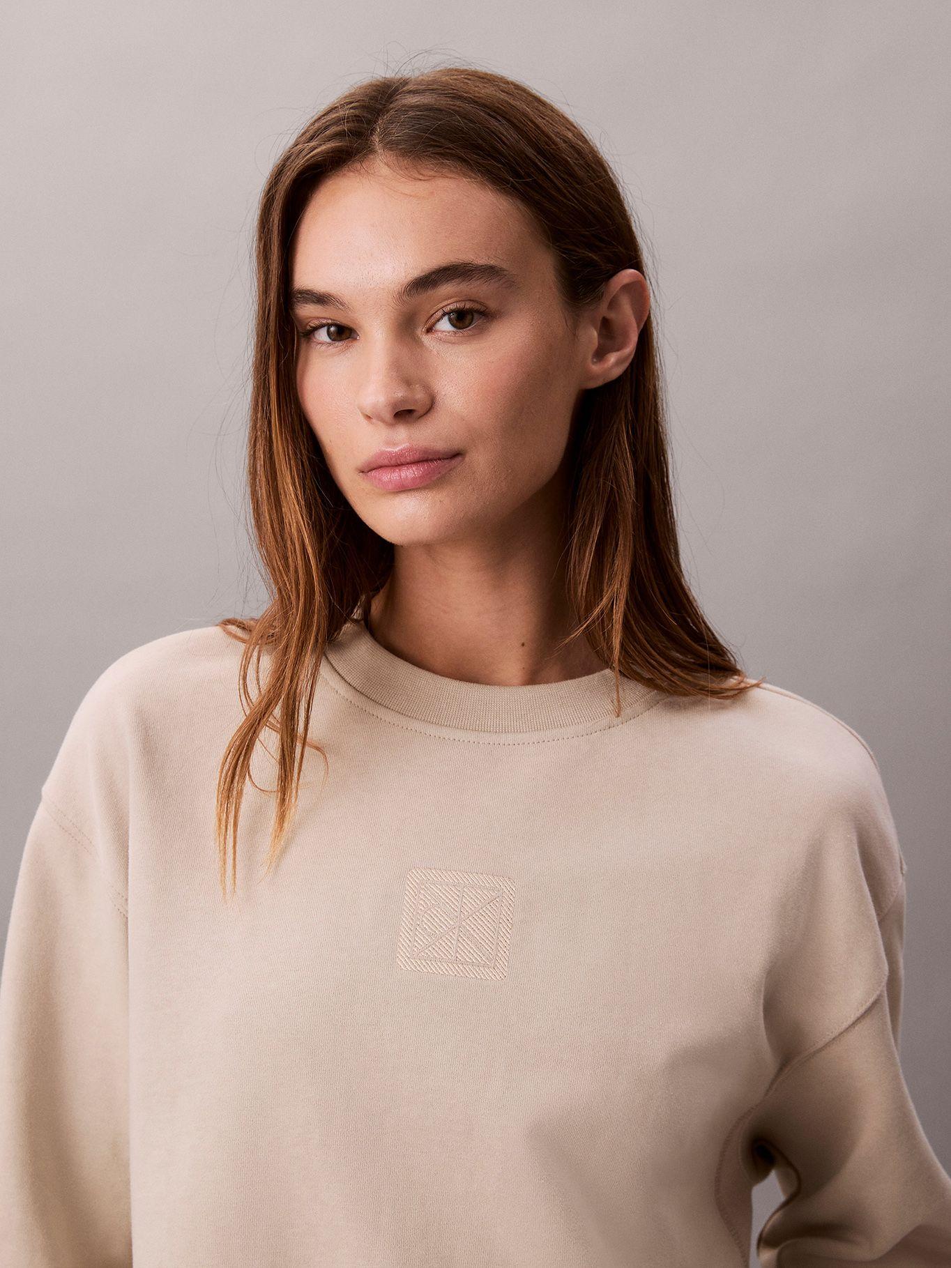 Polerón De Felpa Beige Calvin Klein-5