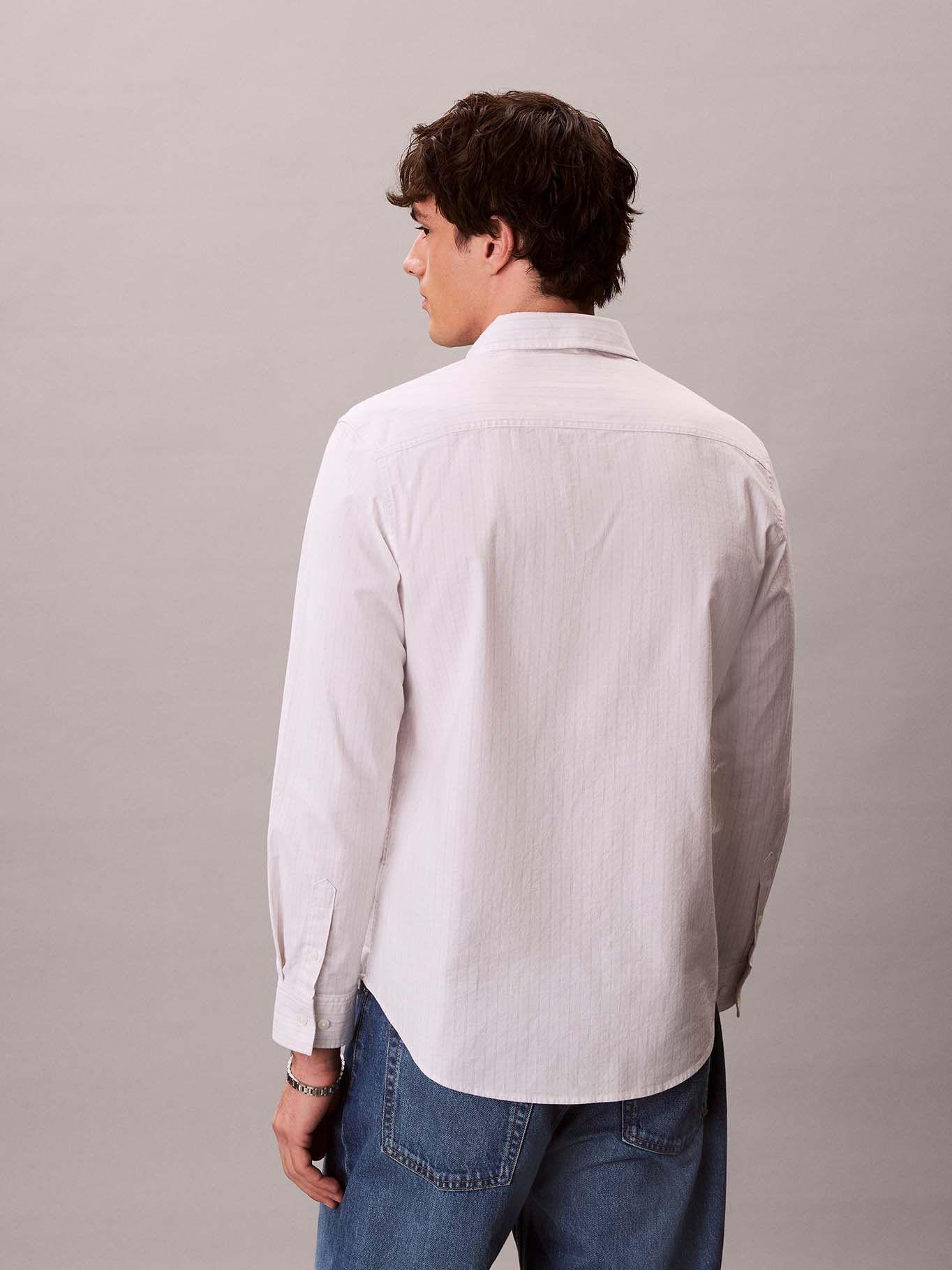 Camisa Oxford de Rayas con Bolsillo Blanco Calvin Klein-2