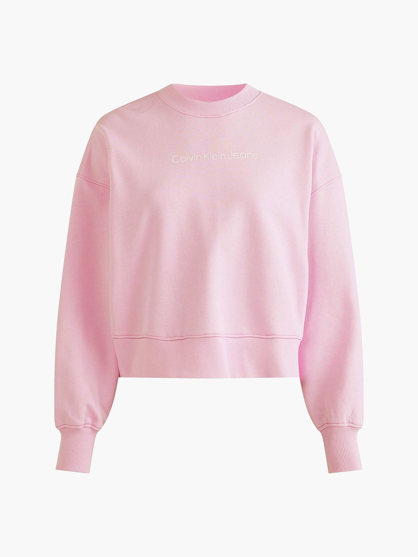 Polerón Shrunken Institutional Rosado Calvin Klein-5