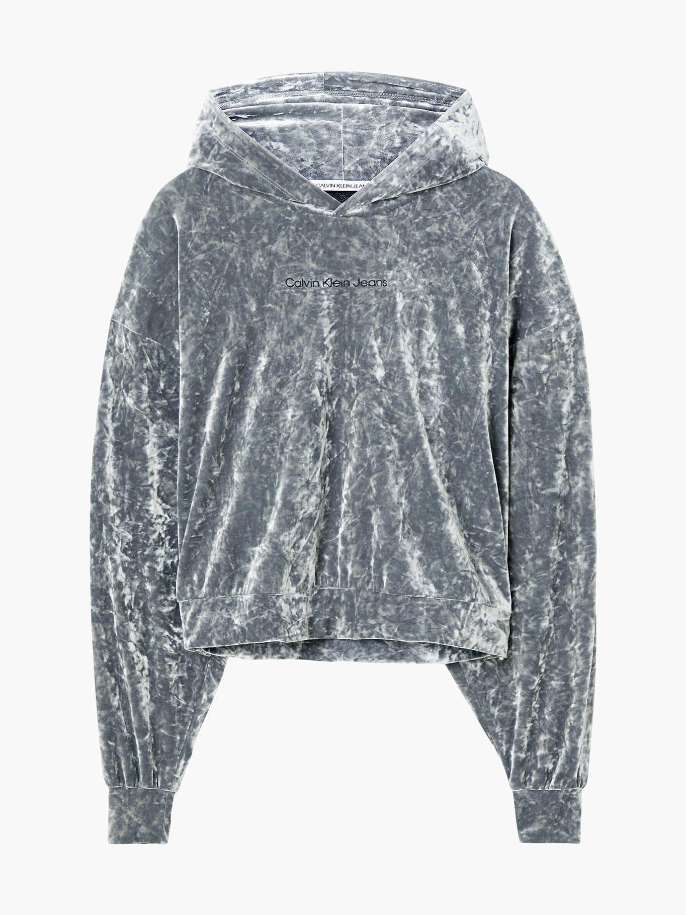 Hoodie Metallic Velvet Gris Calvin Klein-4