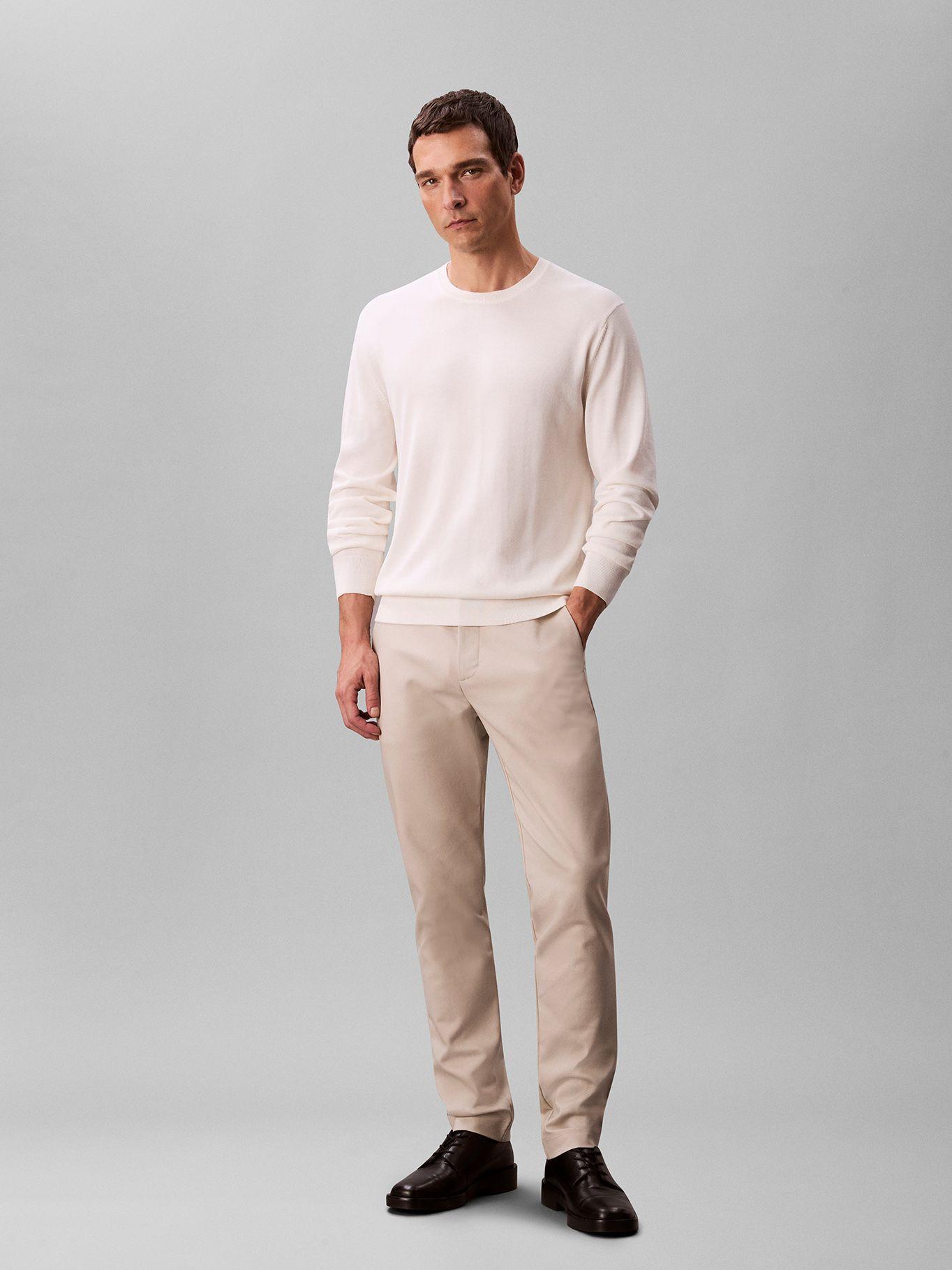Pantalón Slim Técnico Elástico Beige Calvin Klein-0