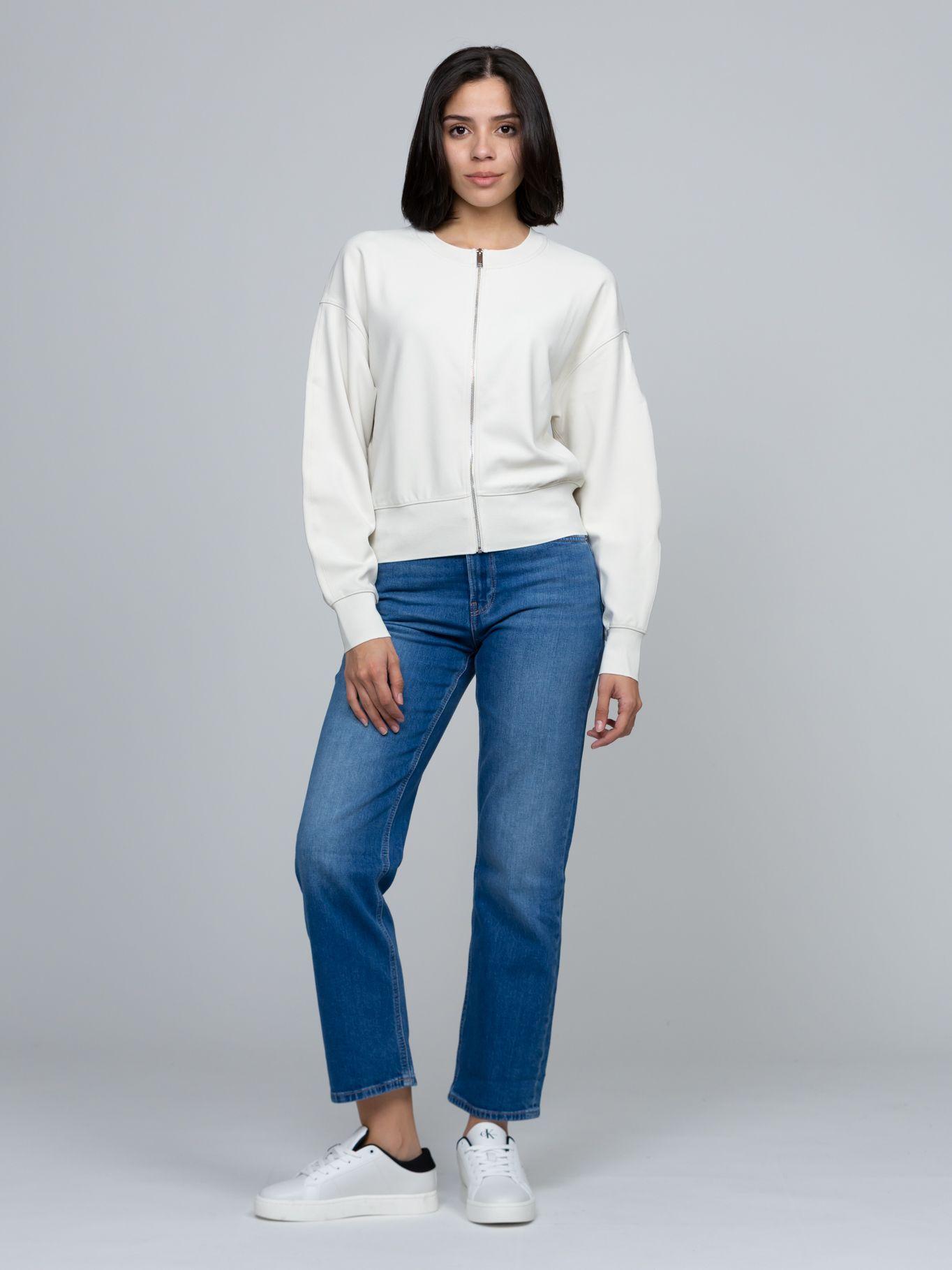 Blusa De Crepé Elástico Y Cremallera Beige Calvin Klein-1