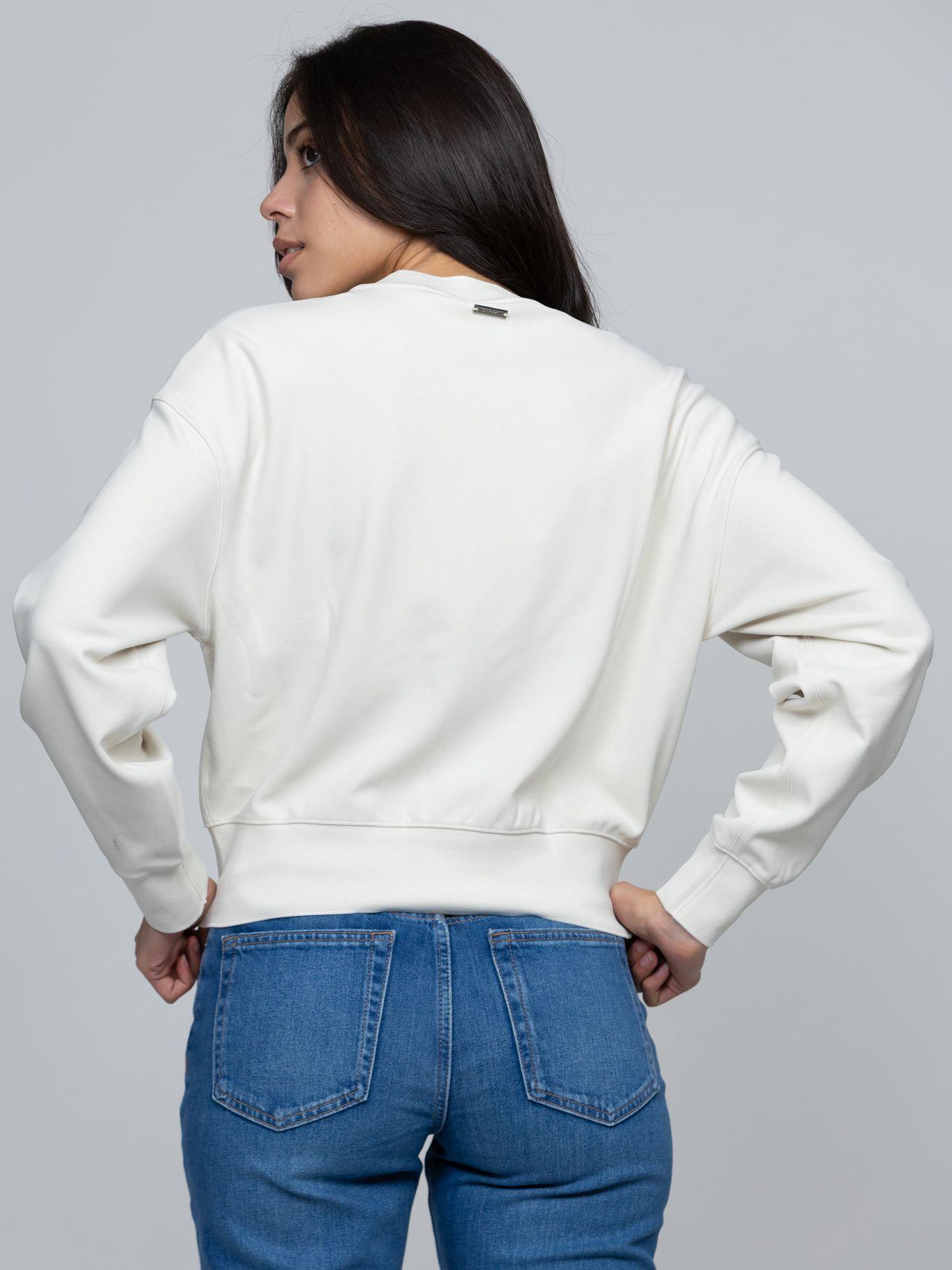 Blusa De Crepé Elástico Y Cremallera Beige Calvin Klein-3