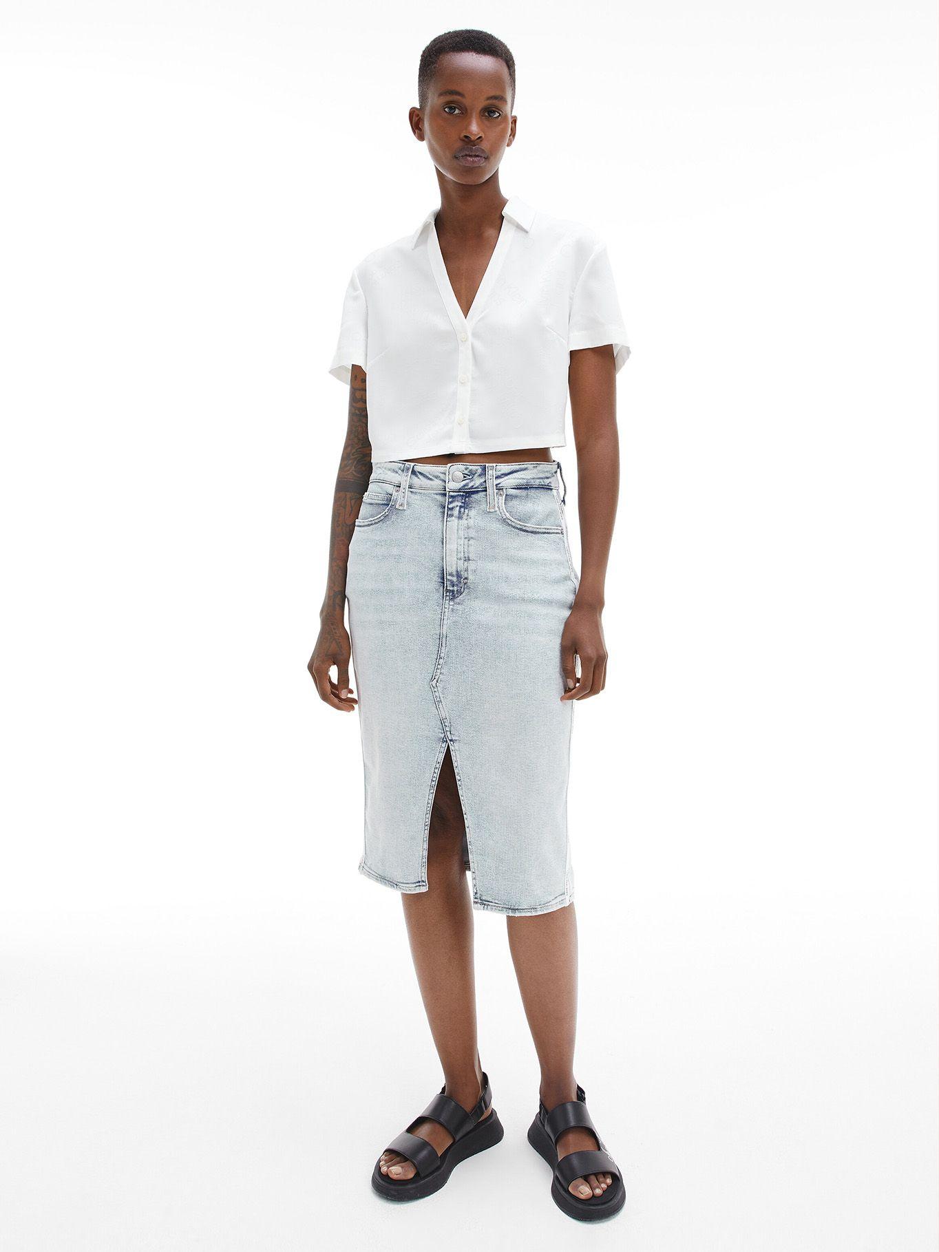 Falda Denim Midi Azul Calvin Klein-1
