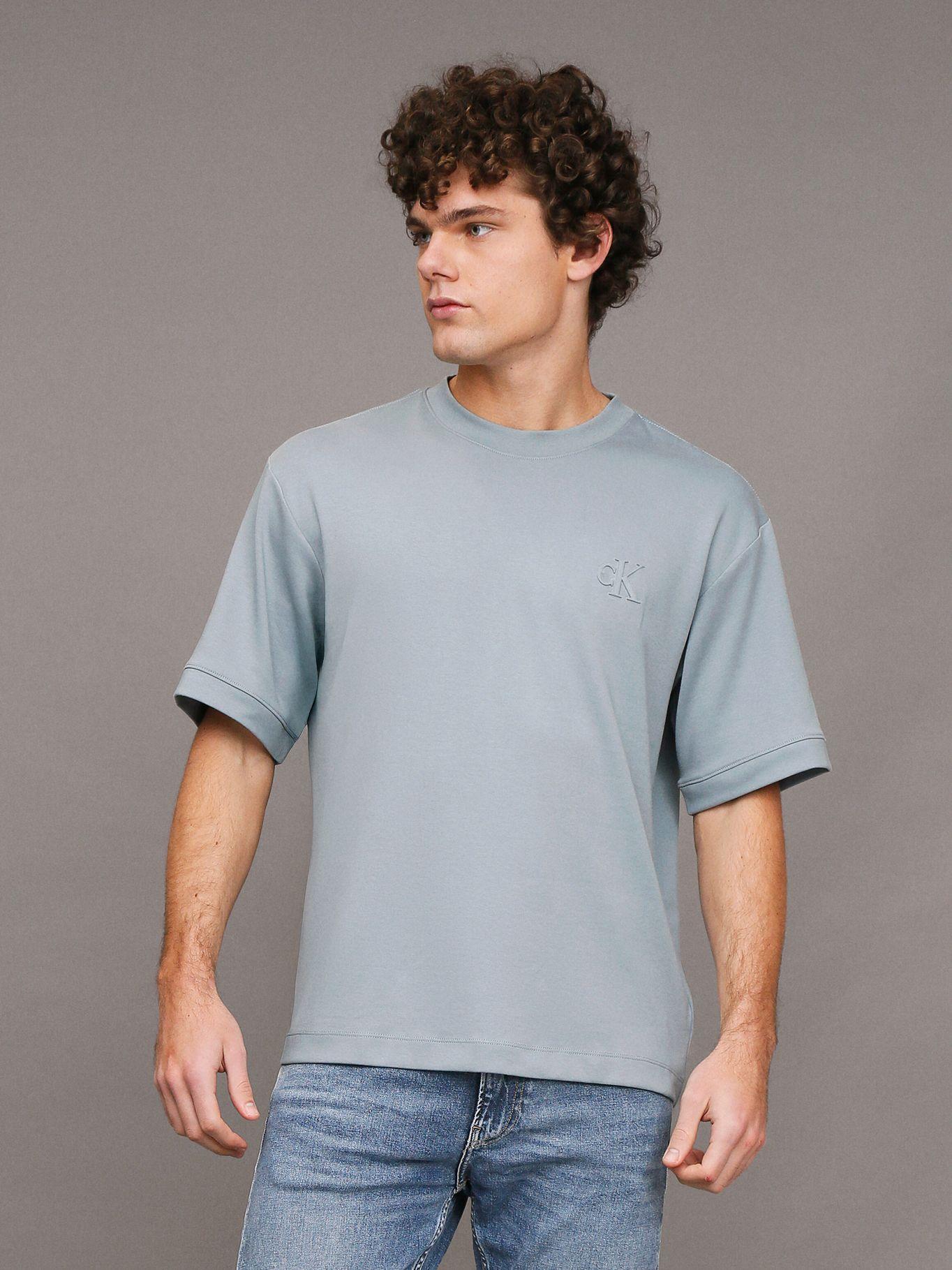 Polera Interlock Celeste Calvin Klein-0