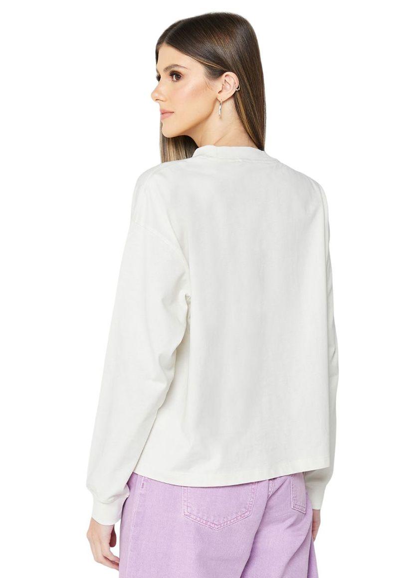 Camiseta manga larga con logo Blanco Calvin Klein-2